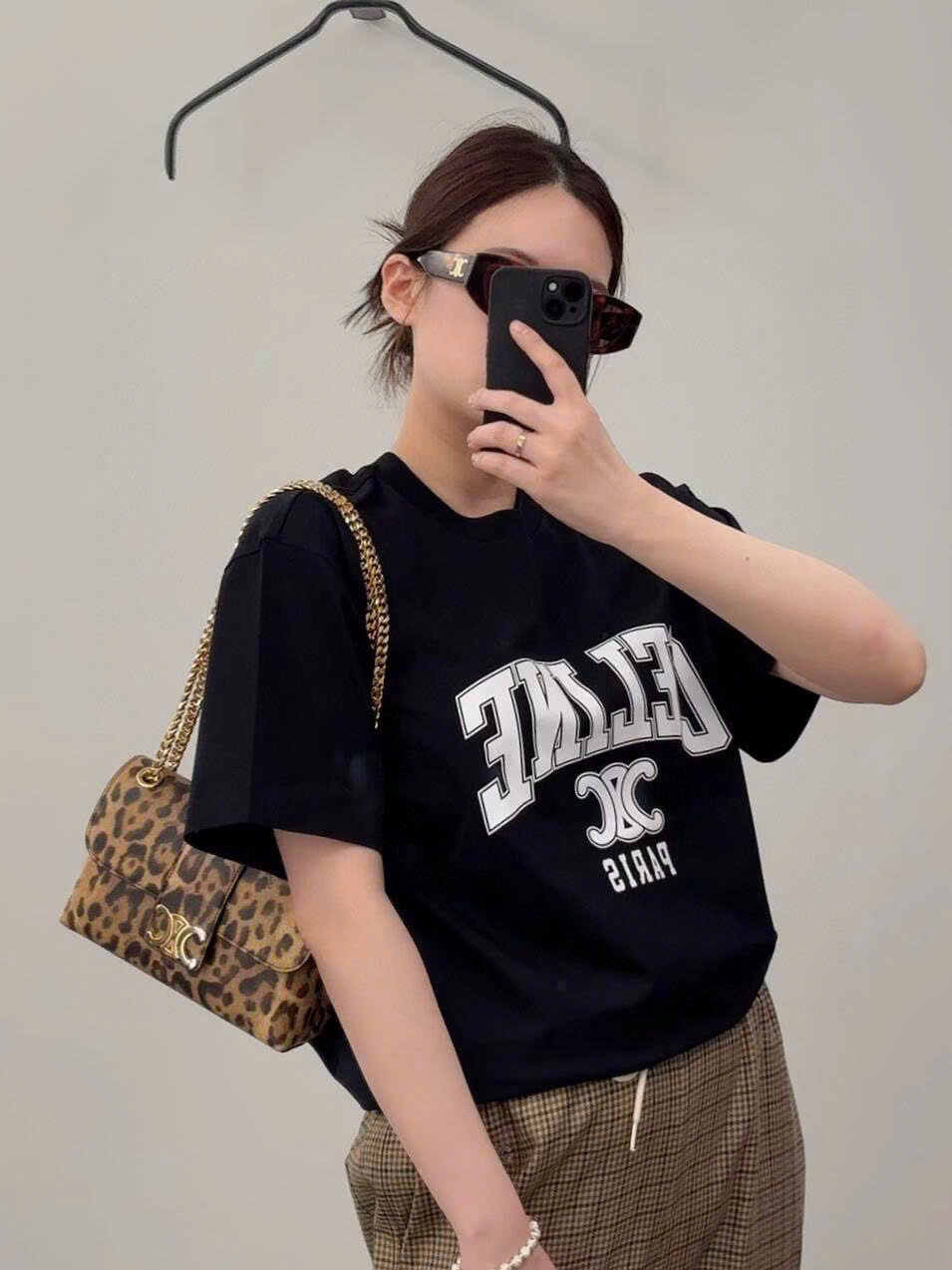 ÁO THUN CELINE TRIOMPHE LOGO COTTON (BLACK)
