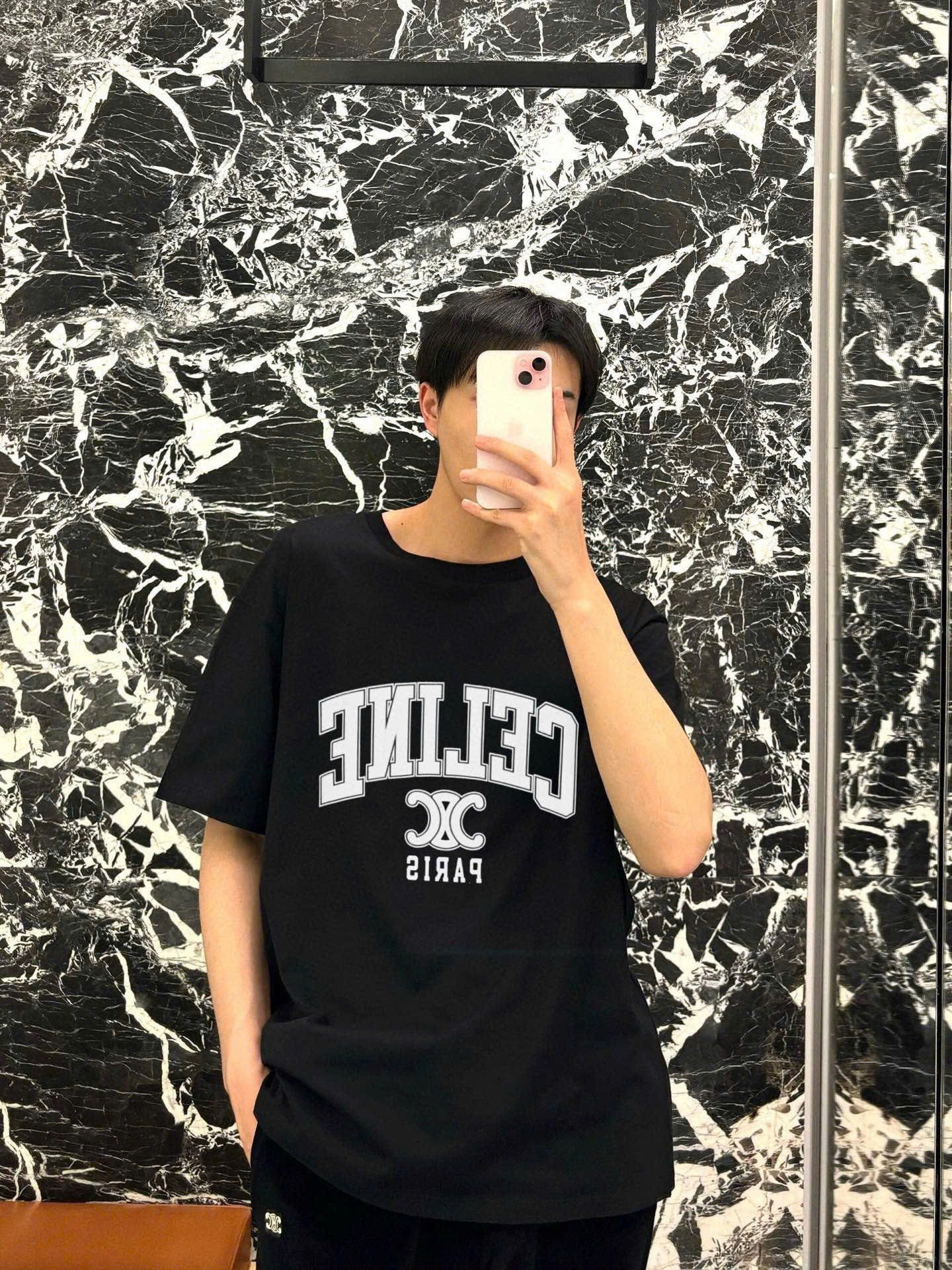ÁO THUN CELINE TRIOMPHE LOGO COTTON (BLACK)