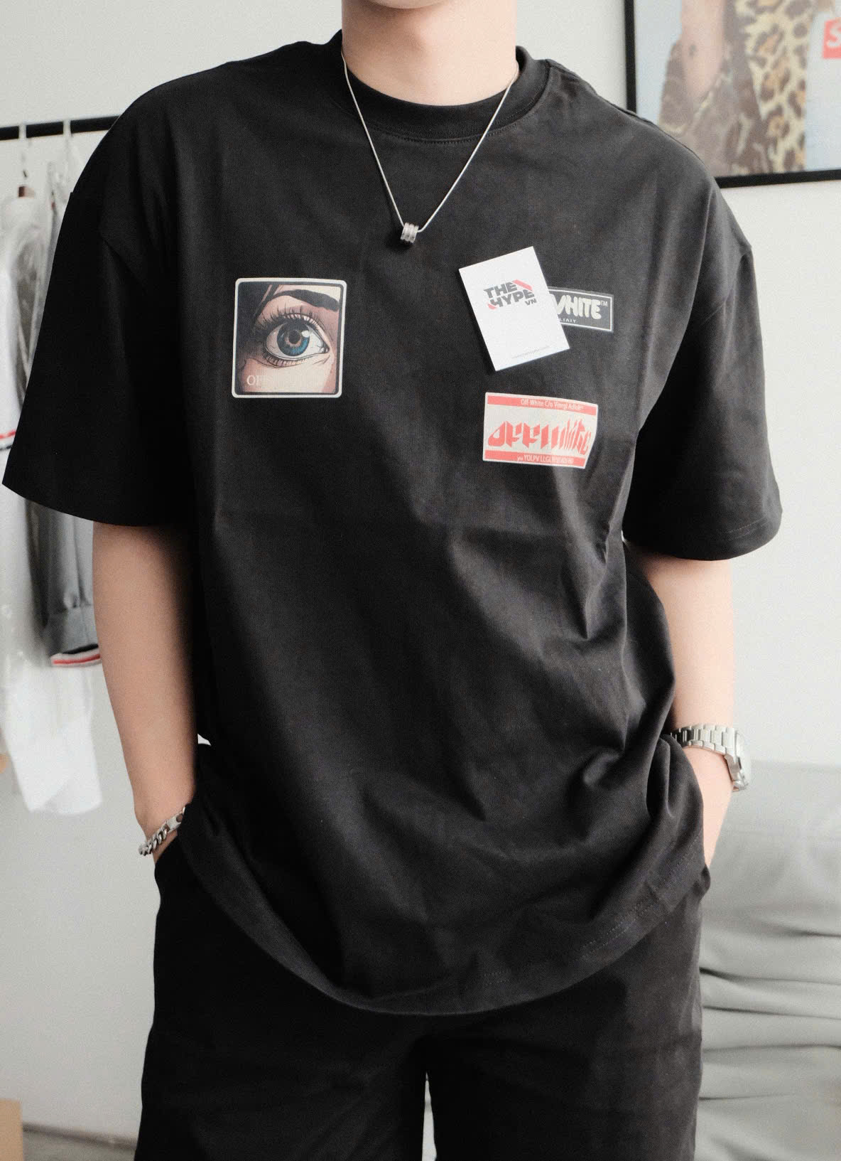 ÁO THUN OFF WHITE OW EYE LOG (BLACK)