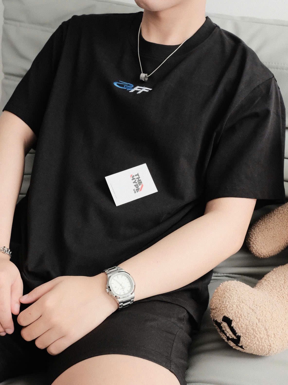 Áo Thun Off-White With Off-White Exactly The Opposite Logo Embroidery (Black) [Mirror Quality]