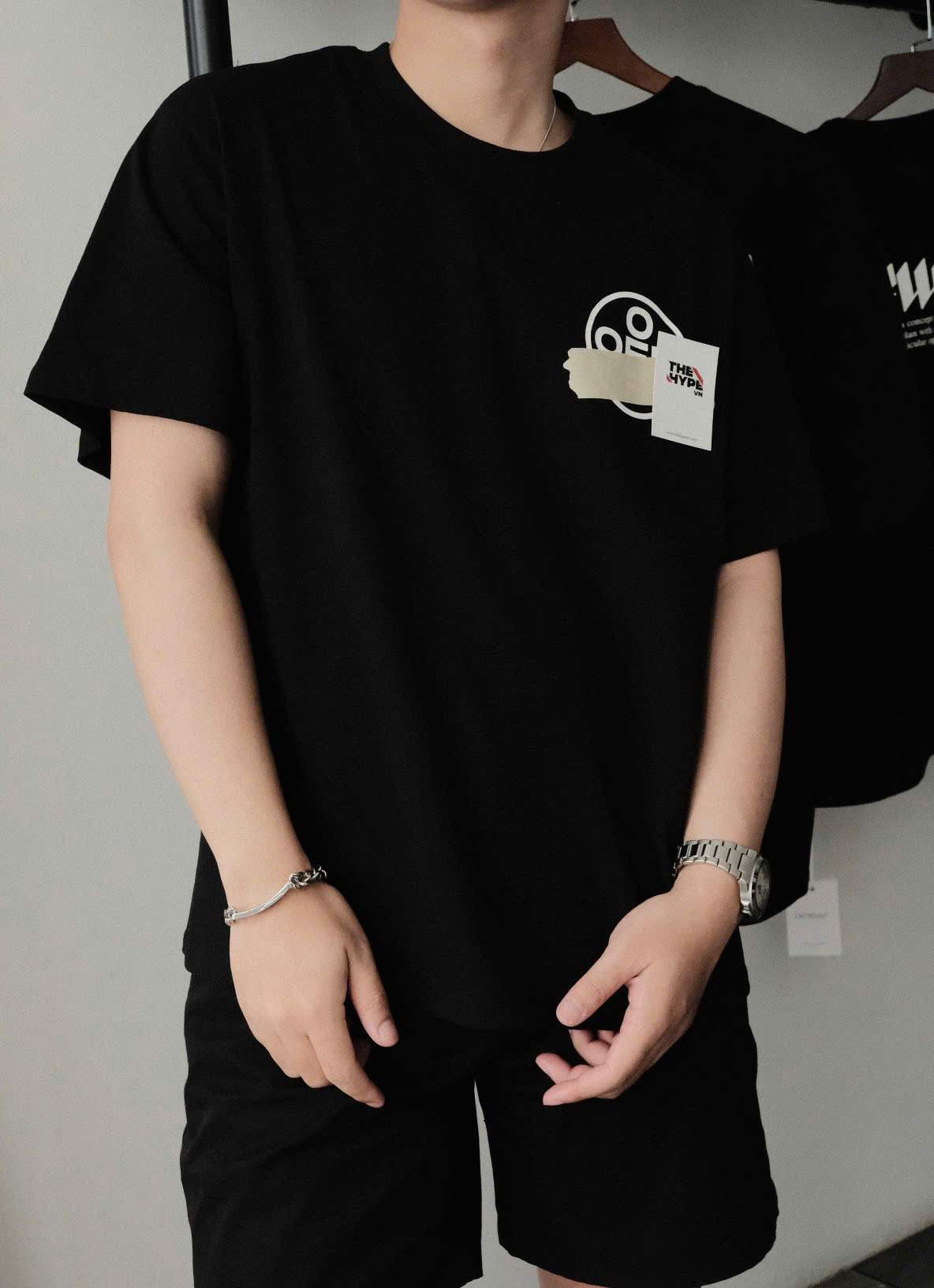 ÁO THUN OFF-WHITE OW TAPE COTTON (BLACK)