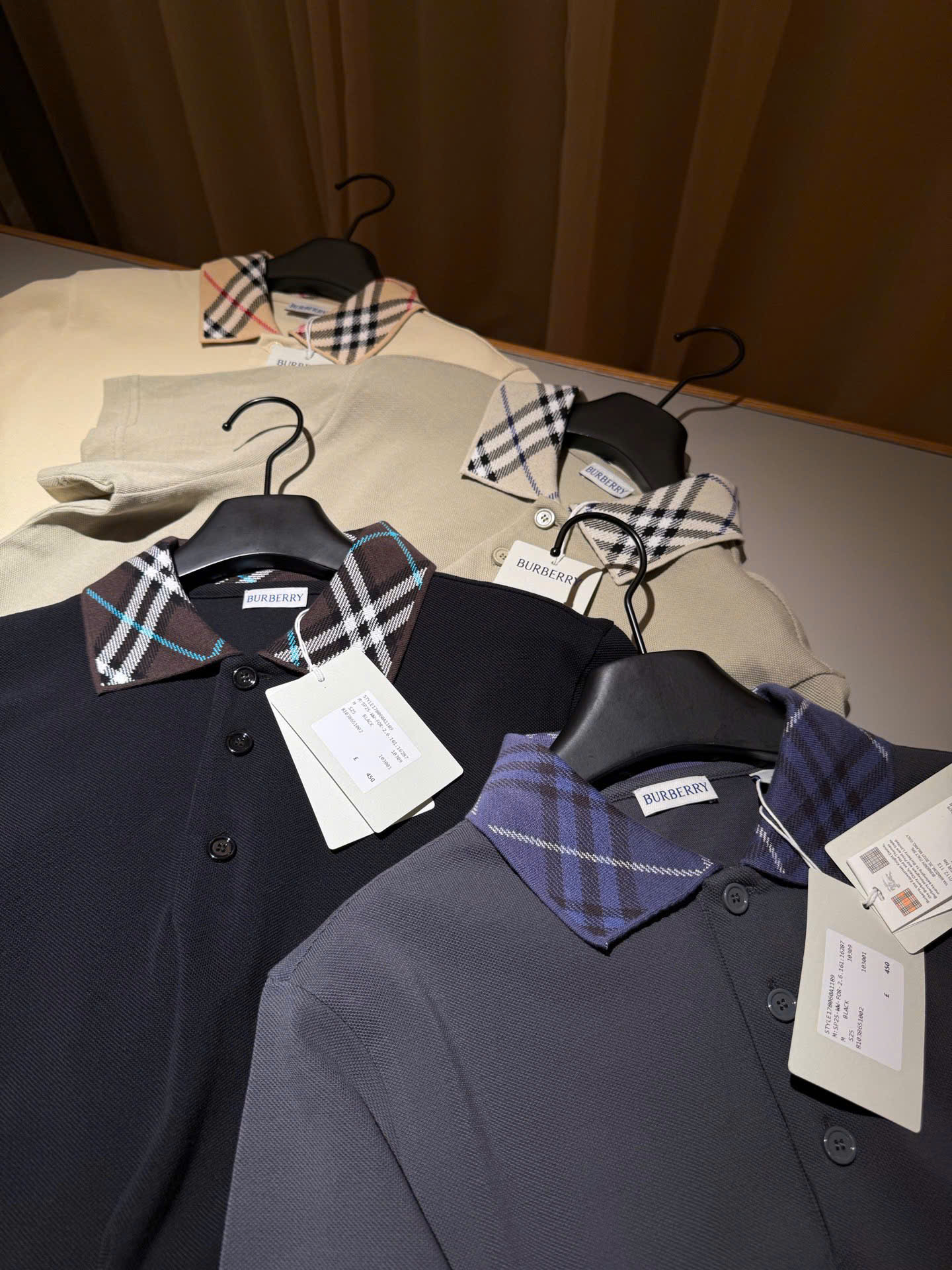 ÁO POLO BURBERRY BBR WOVEN COLLAR (MAGNET)