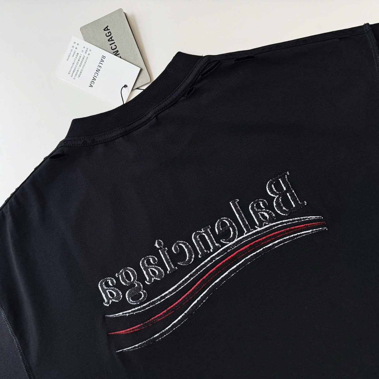 ÁO THUN BALENCIAGA BLCG INSIDE OUT WAVE (BLACK)
