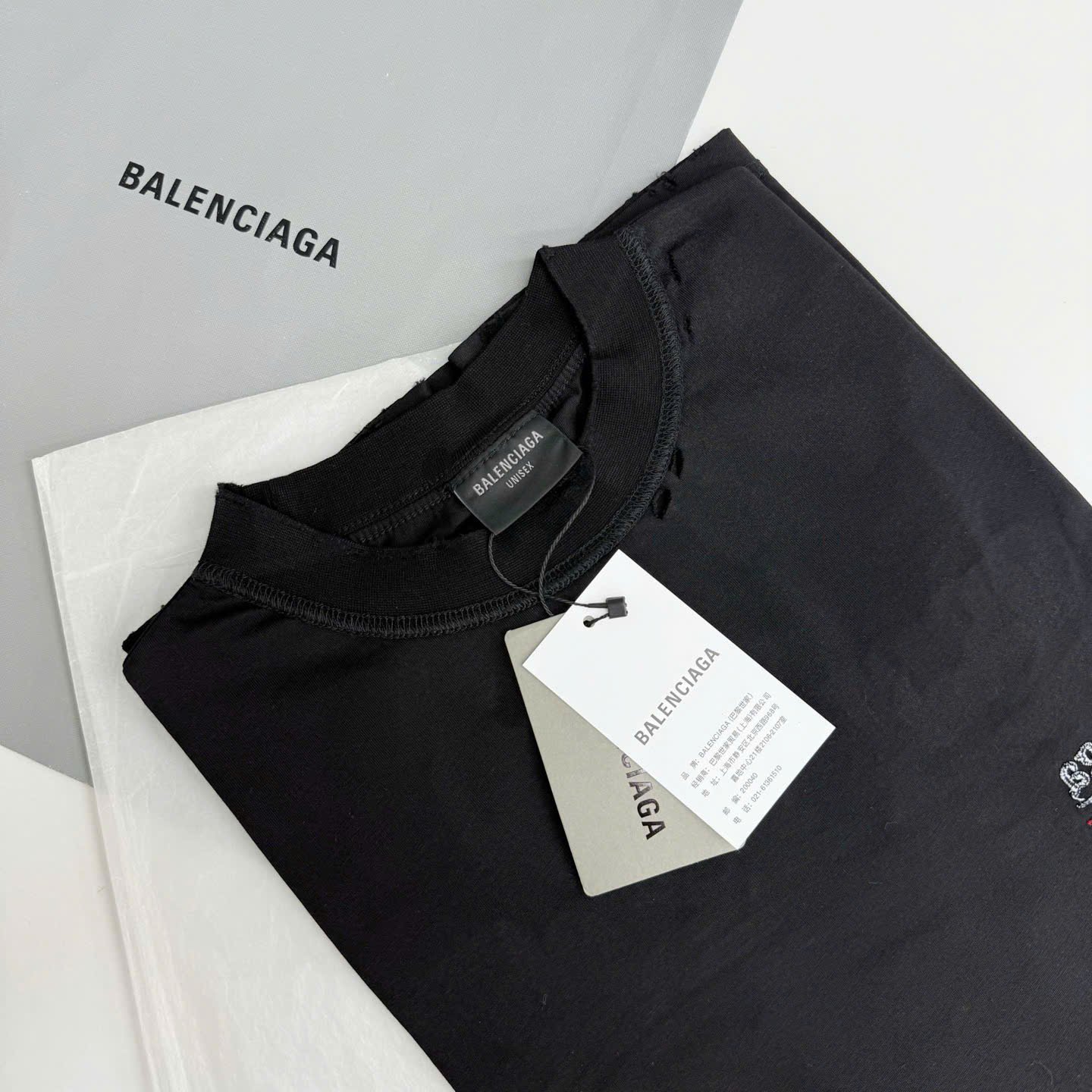 ÁO THUN BALENCIAGA BLCG INSIDE OUT WAVE (BLACK)