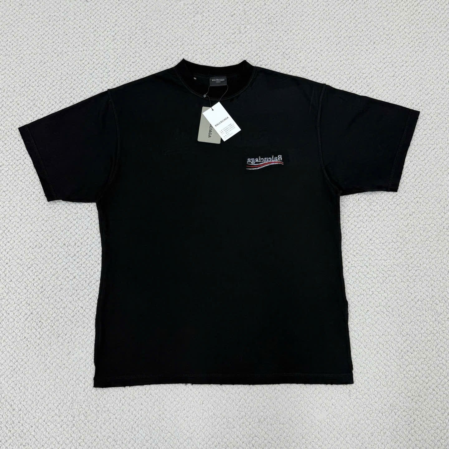 ÁO THUN BALENCIAGA BLCG INSIDE OUT WAVE (BLACK)