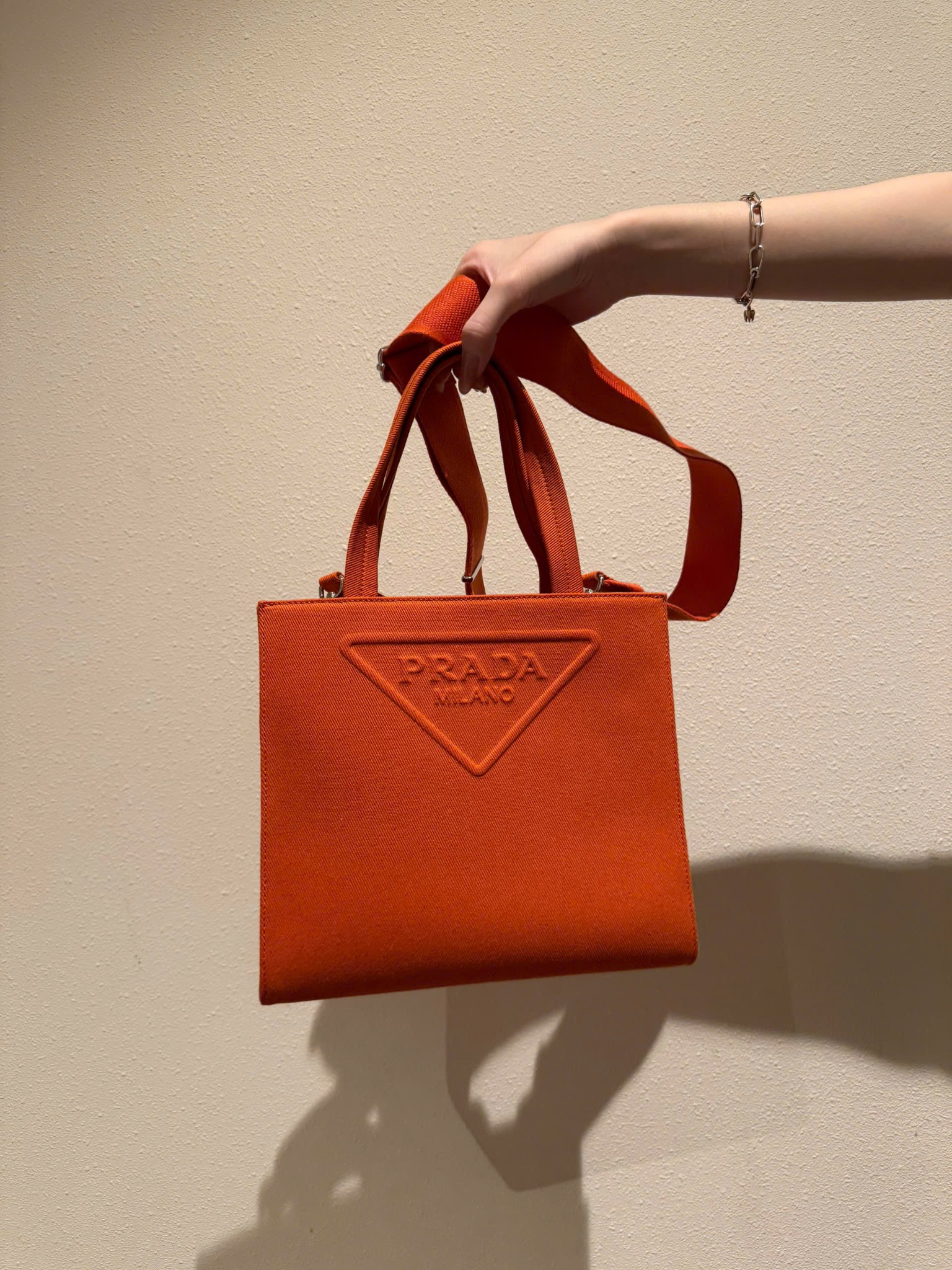 TÚI PRADA DRILL HANDLE BAG (ORANGE)