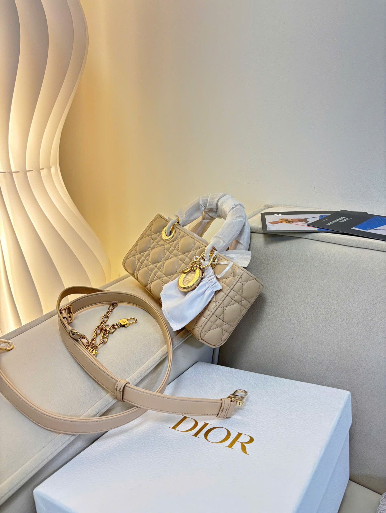 TÚI DIOR LADY D-JOY (BEIGE)
