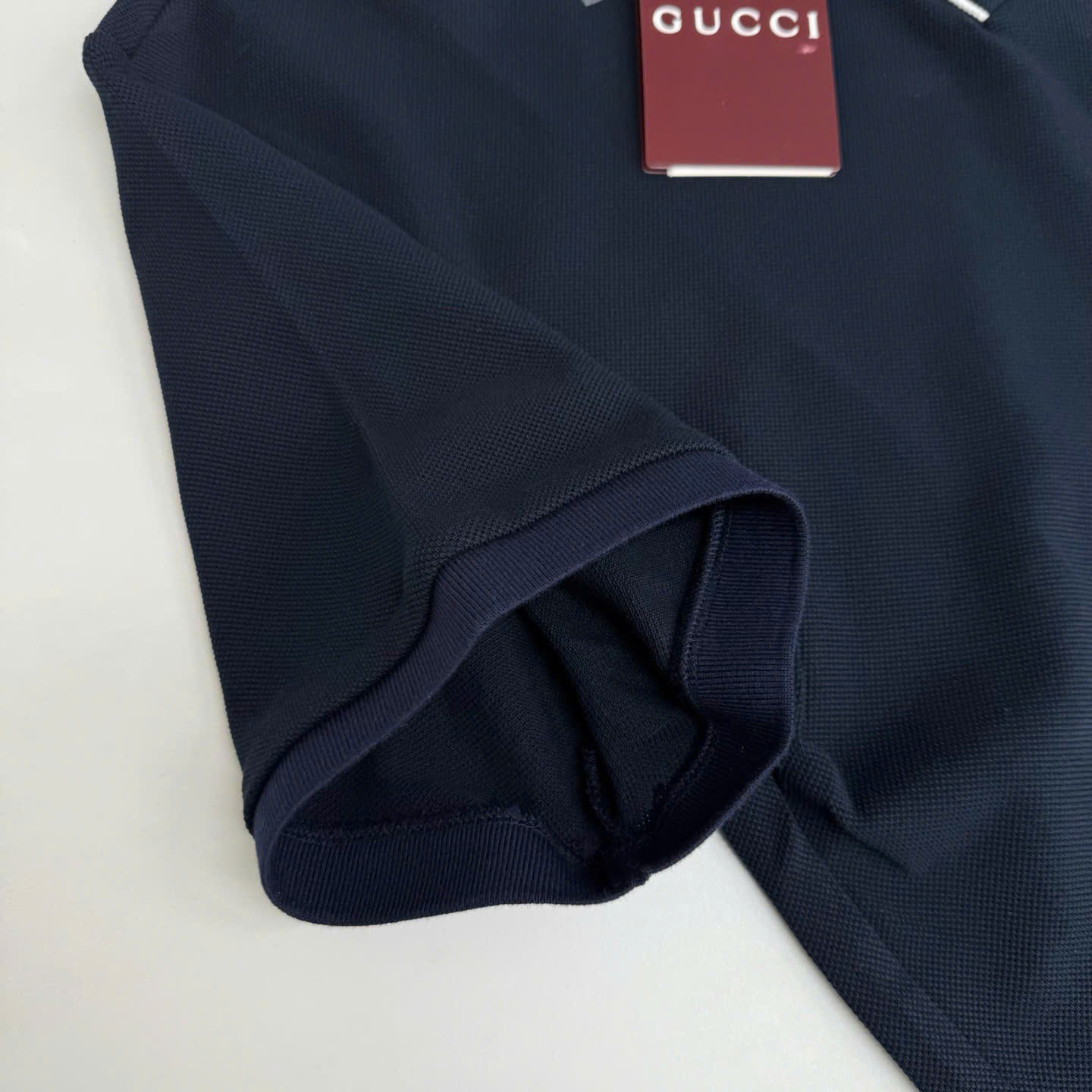 ÁO POLO GUCCI EMBROIDERED COTTON PIQUÉ (NAVY)