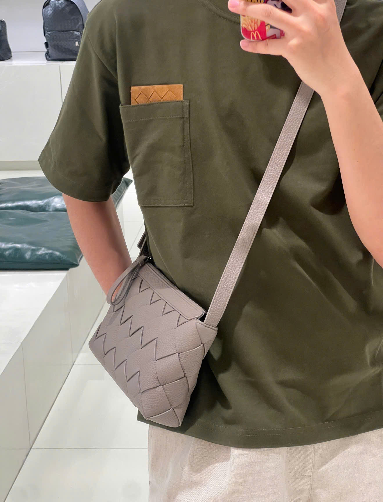ÁO THUN BOTTEGA OBLIQUE TERRY COTTON (GREEN)