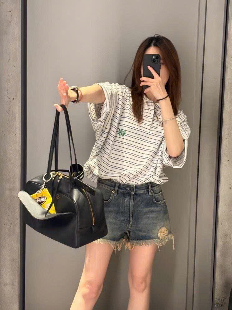 ÁO POLO BALENCIAGA BLCG LAUREL STRIPED (WHITE)