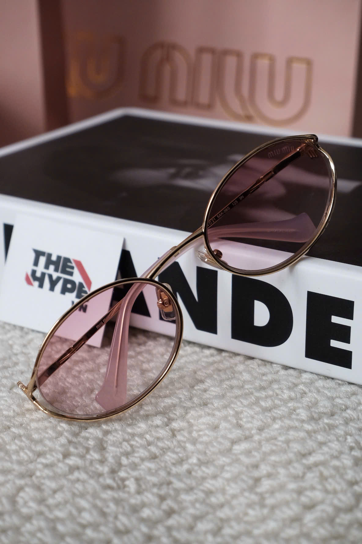 Kính Râm Miu Miu Logo Oval (Pink Gold) [Mirror Quality]