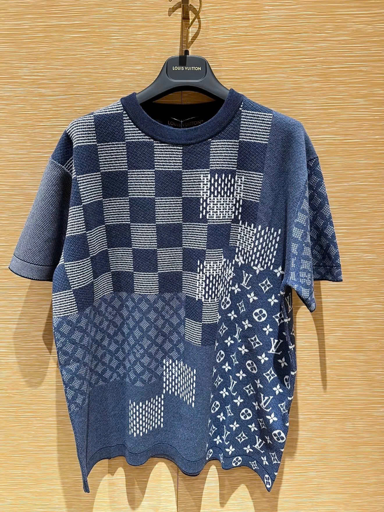 ÁO THUN LOUIS VUITTON SHORT-SLEEVED KNITTED CREWNECK (BLUE)