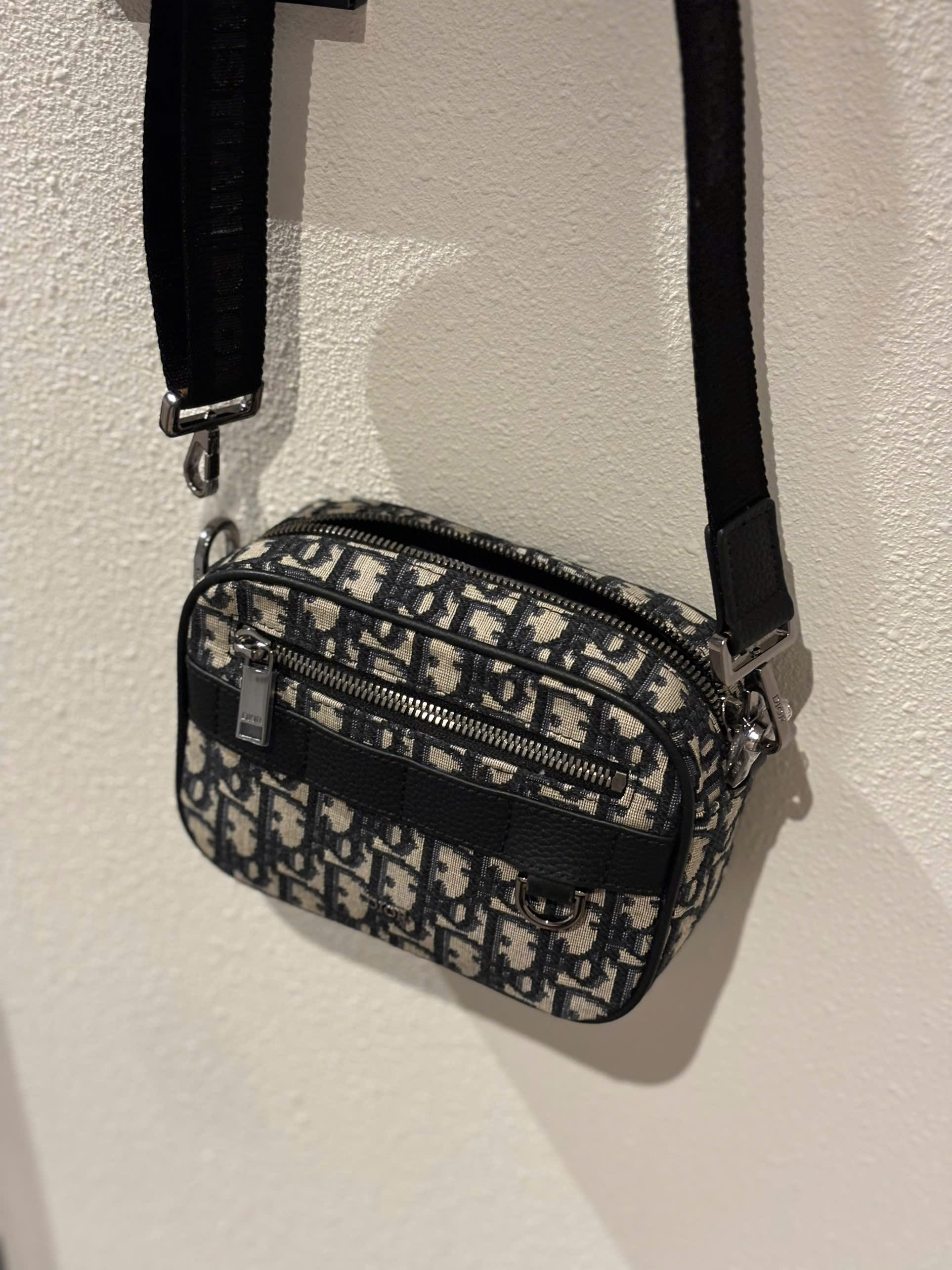 Túi Dior Safari Bag With Strap Oblique Jacquard (Beige) [Mirror Quality]