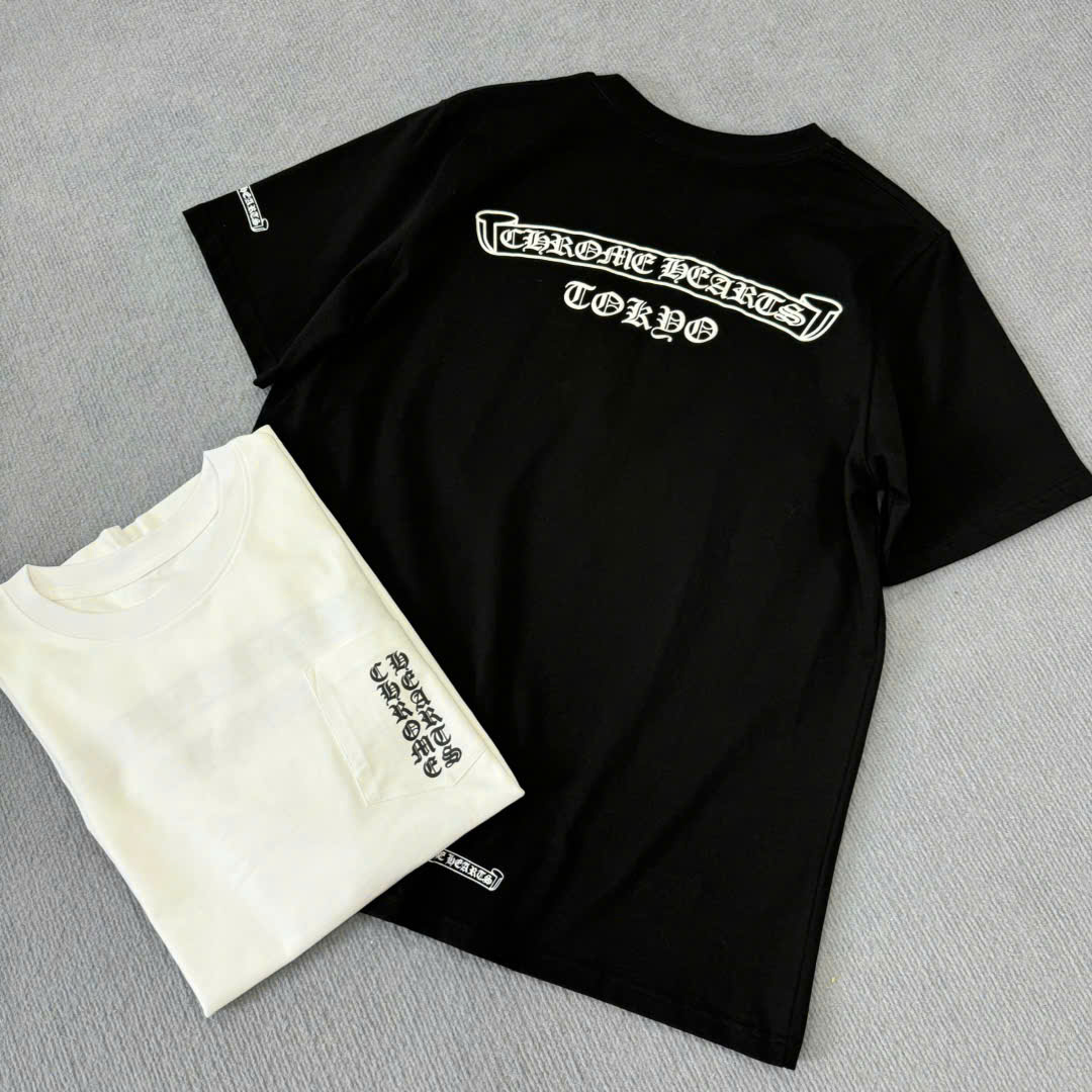 ÁO THUN CHROME HEARTS CH TOKYO VERTICAL LOGO (WHITE)