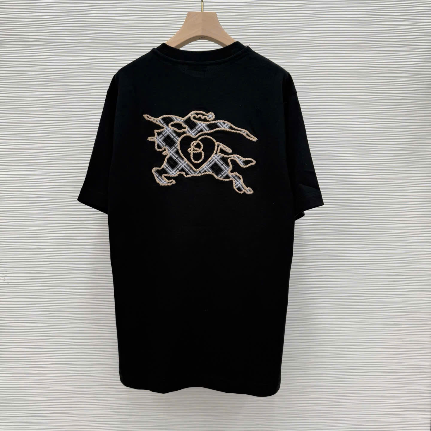 ÁO THUN BURBERRY BBR CHECK EKD COTTON (BLACK)