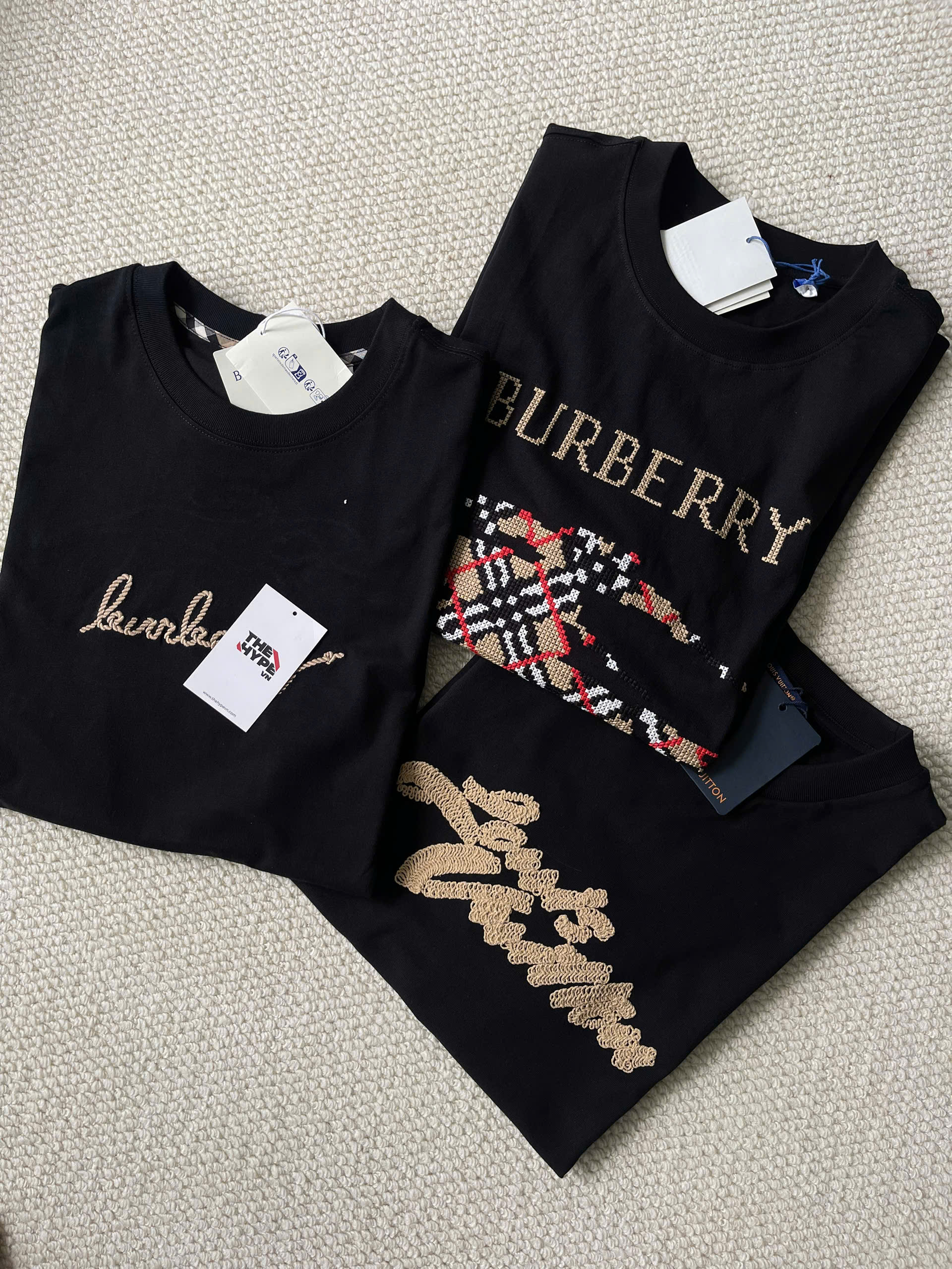 ÁO THUN BURBERRY BBR CHECK EKD COTTON (BLACK)