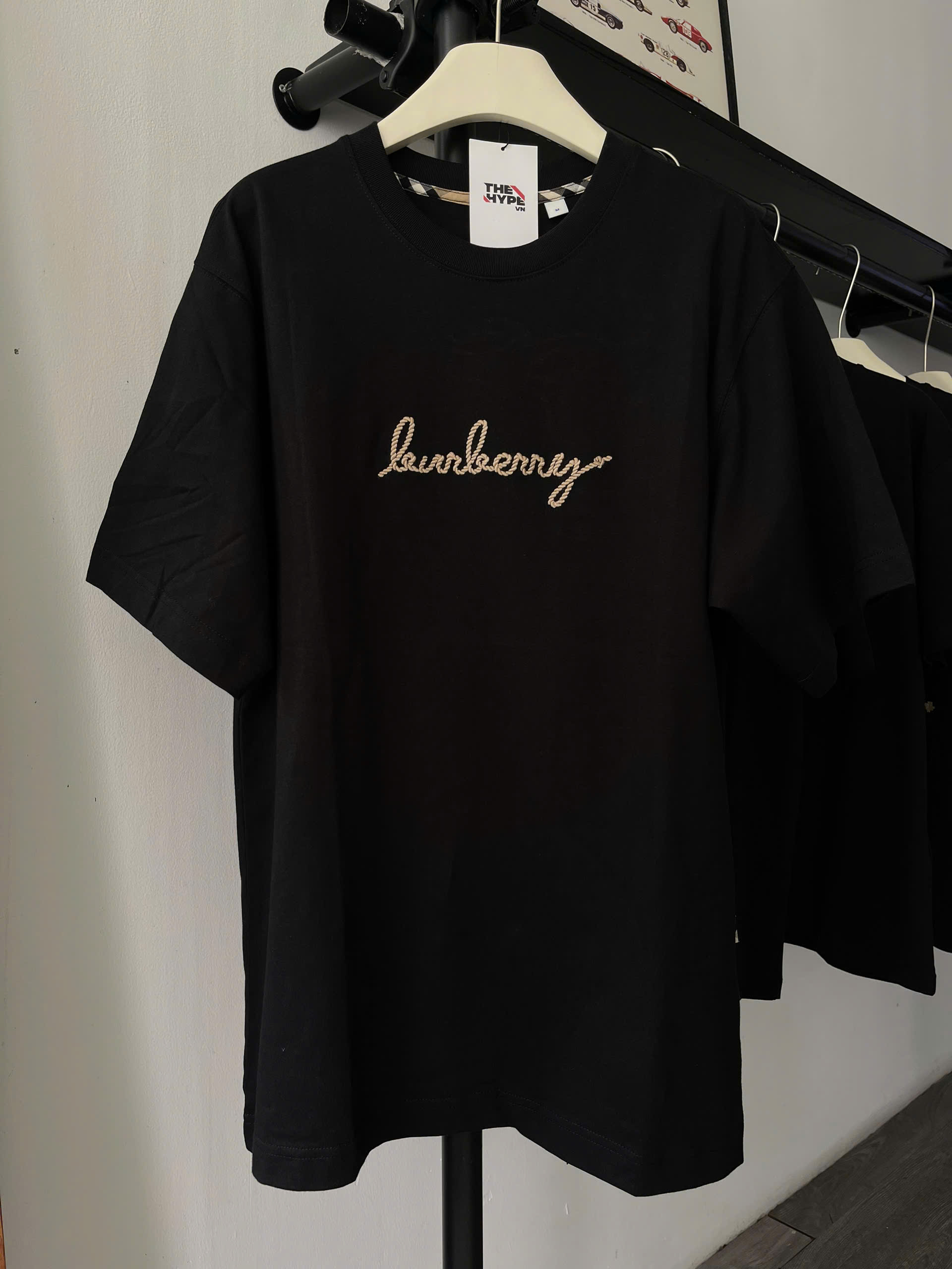 ÁO THUN BURBERRY BBR CHECK EKD COTTON (BLACK)
