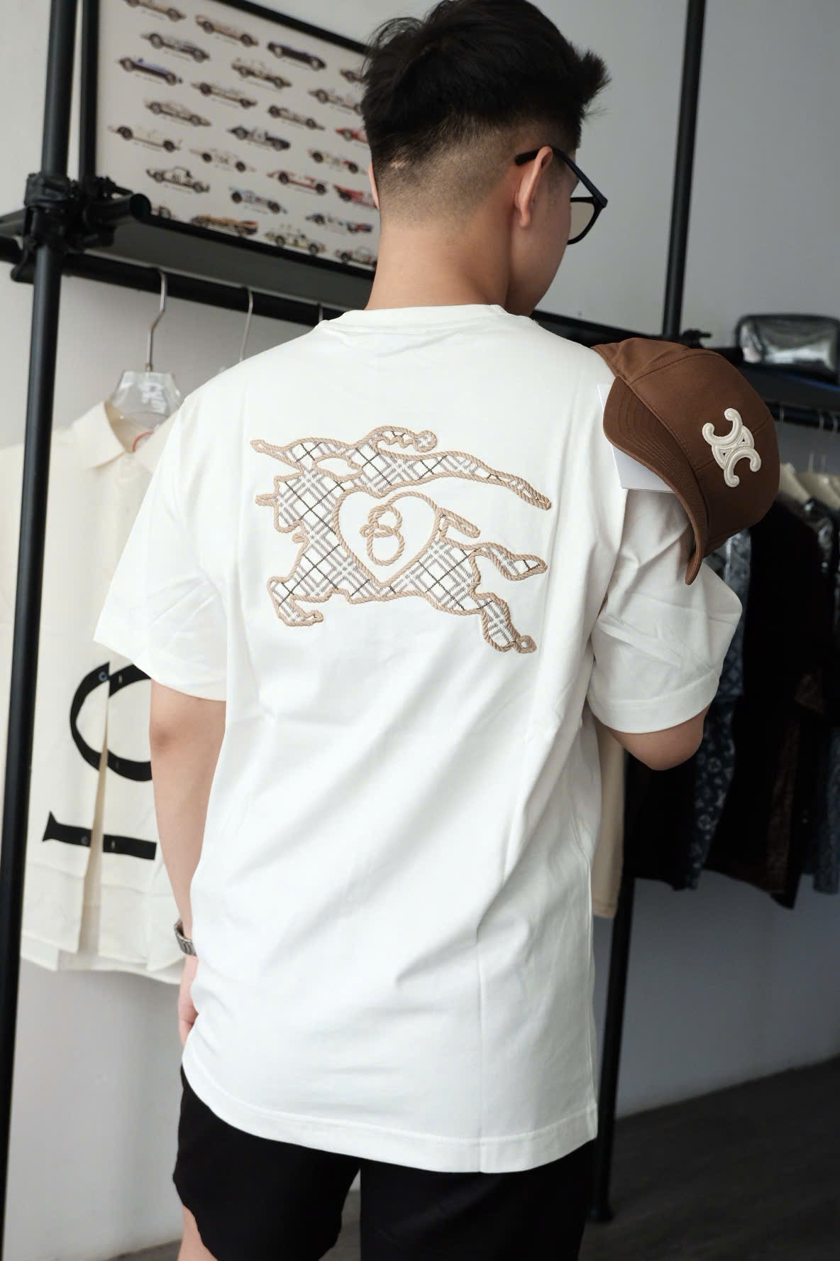 ÁO THUN BURBERRY BBR CHECK EKD COTTON (WHITE)