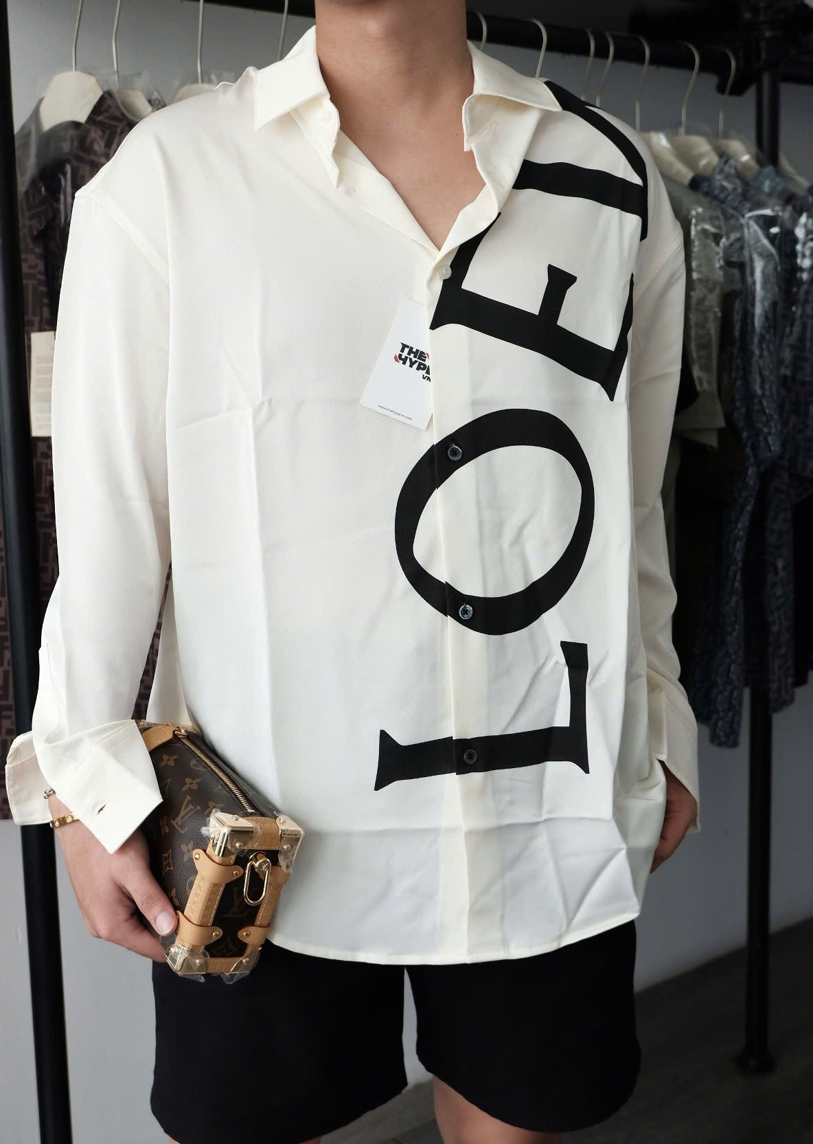 ÁO SƠ MI LOEWE SILK LOGO (WHITE)
