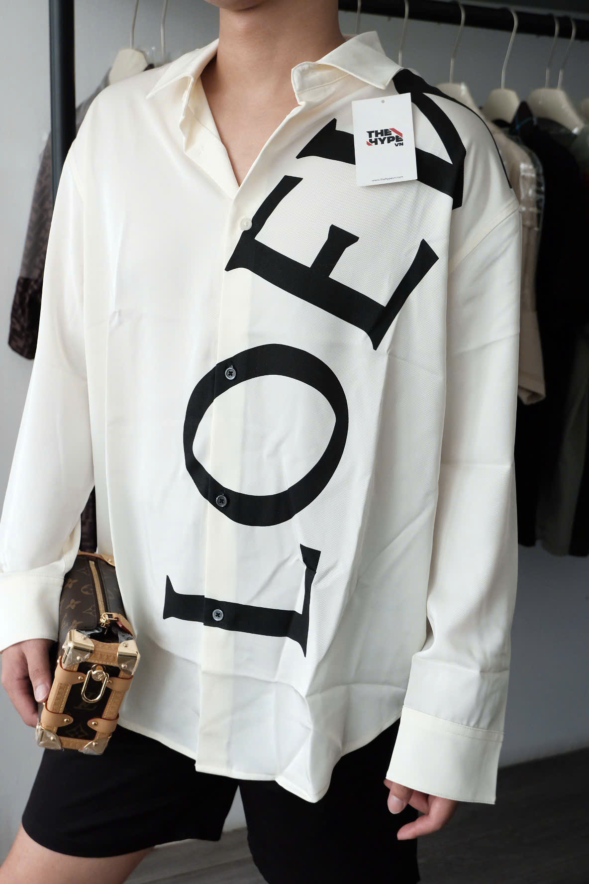 ÁO SƠ MI LOEWE SILK LOGO (WHITE)