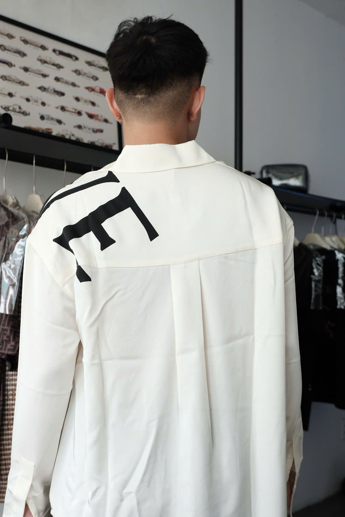 ÁO SƠ MI LOEWE SILK LOGO (WHITE)