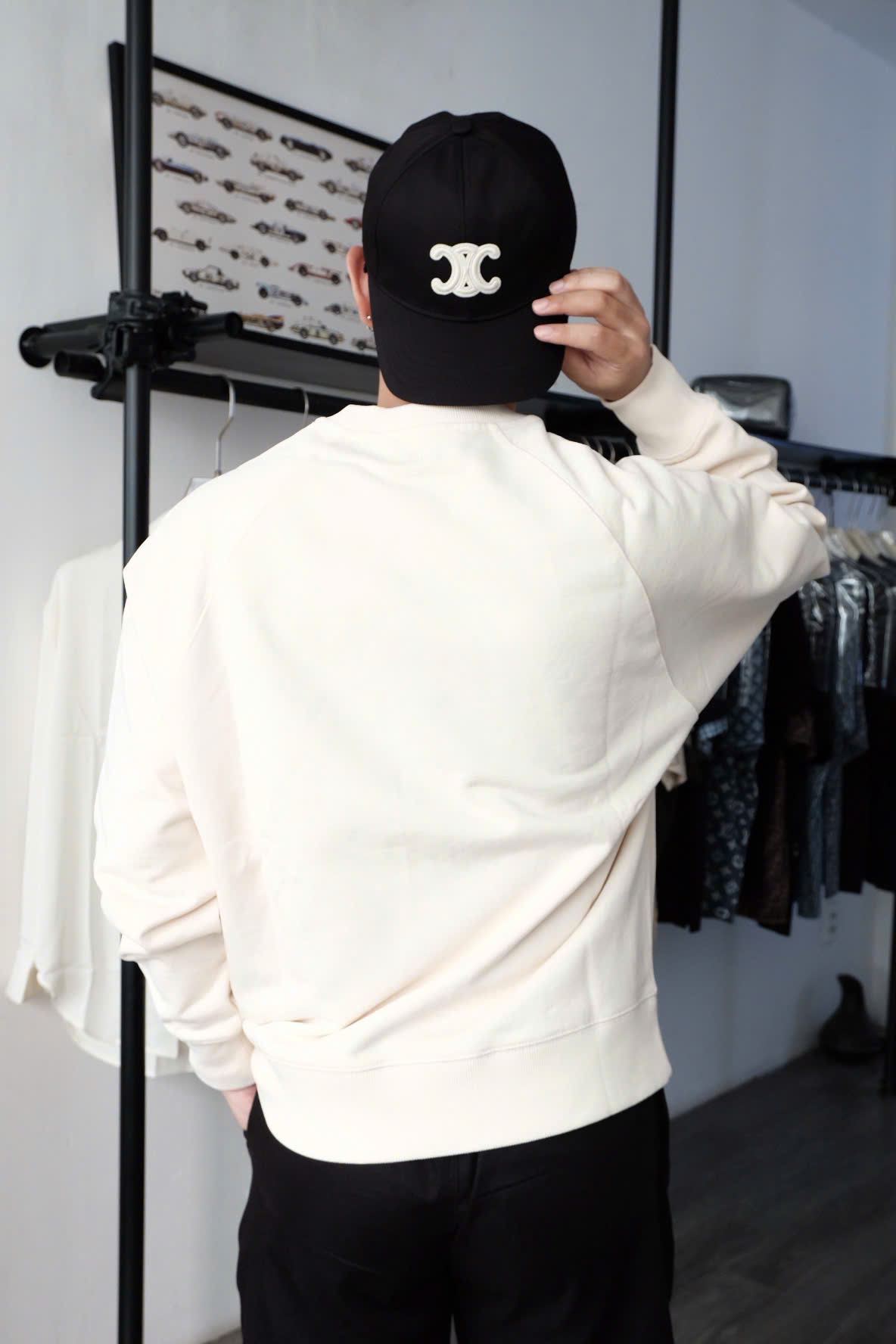 ÁO SWEATER AMI PARIS CREW-NECK WOOL (CREAM)