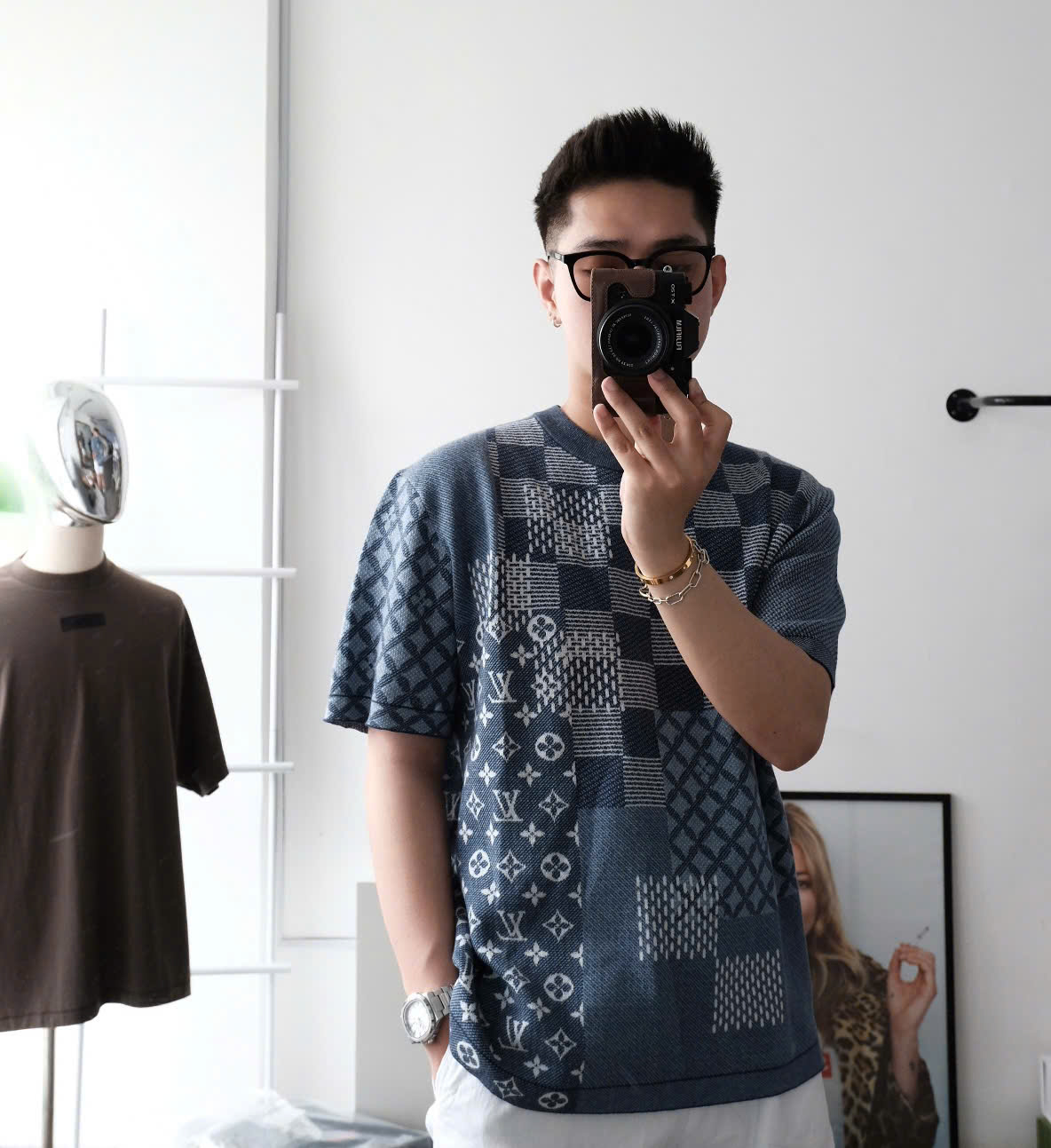 ÁO THUN LOUIS VUITTON SHORT-SLEEVED KNITTED CREWNECK (BLUE)