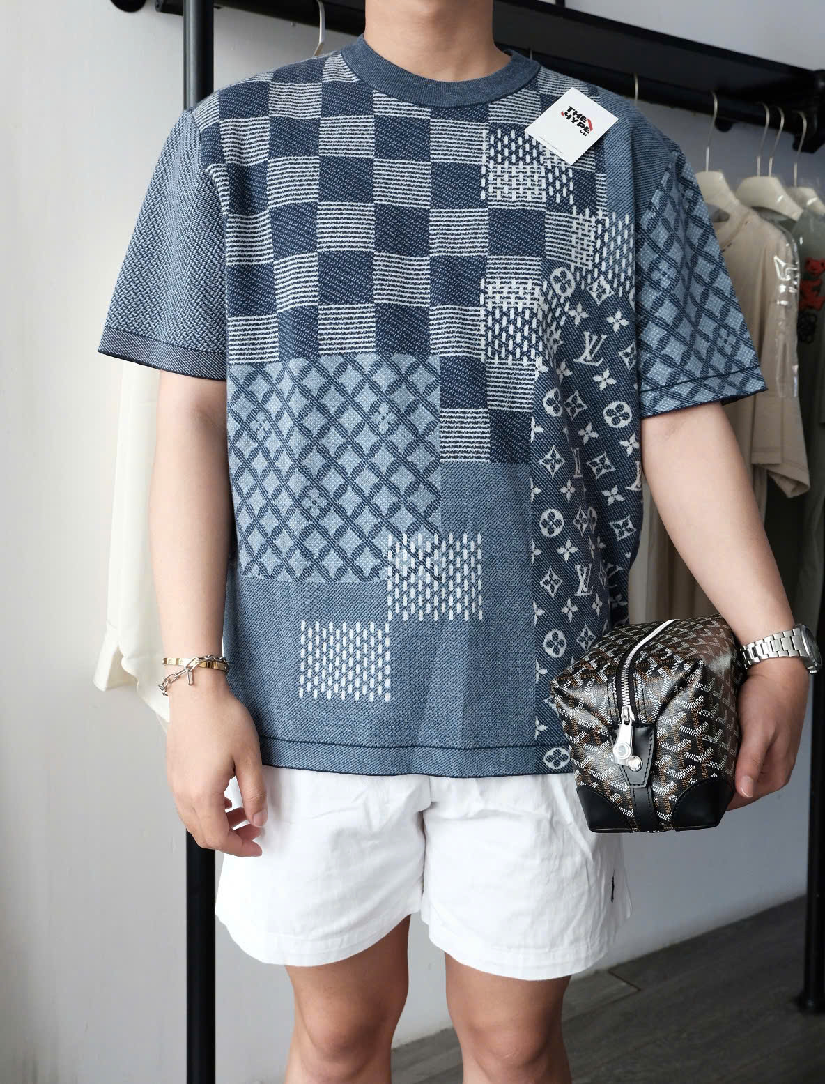 ÁO THUN LOUIS VUITTON SHORT-SLEEVED KNITTED CREWNECK (BLUE)