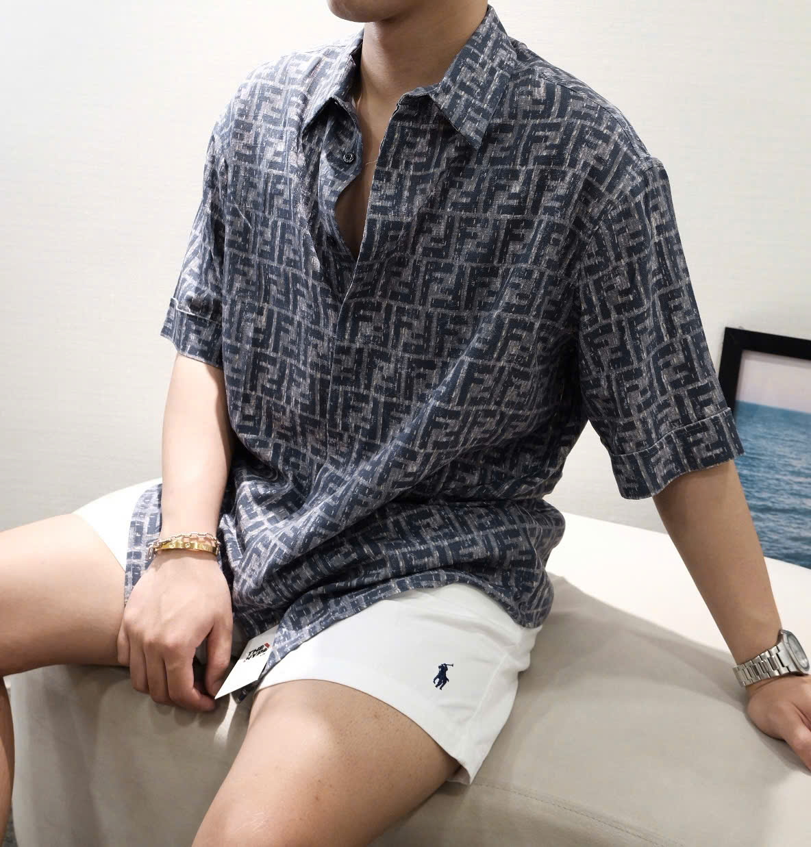 ÁO SƠ MI FENDI DENIM (BLUE)