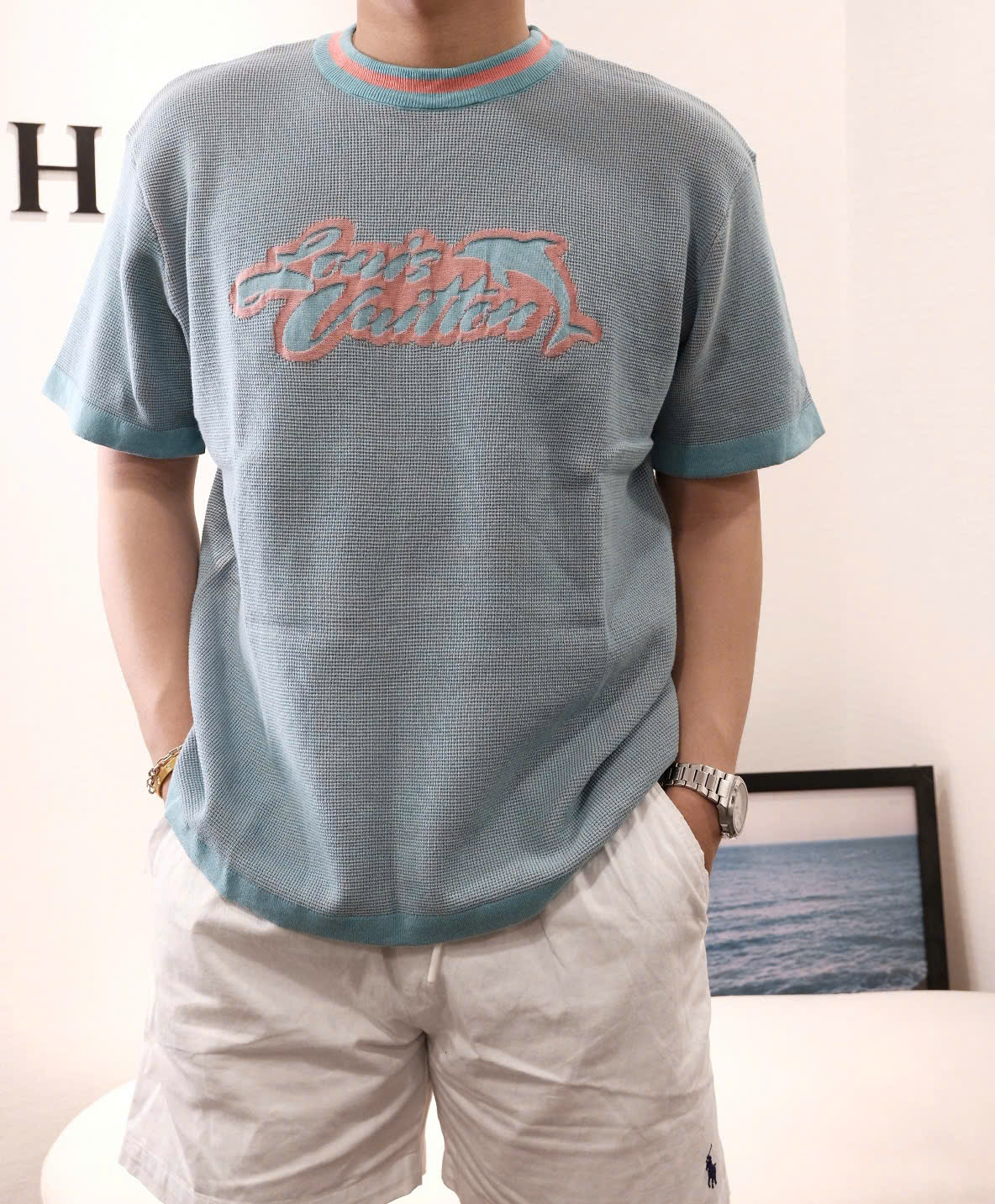 ÁO THUN LOUIS VUITTON LV DOLPHINS (BLUE MARINE)