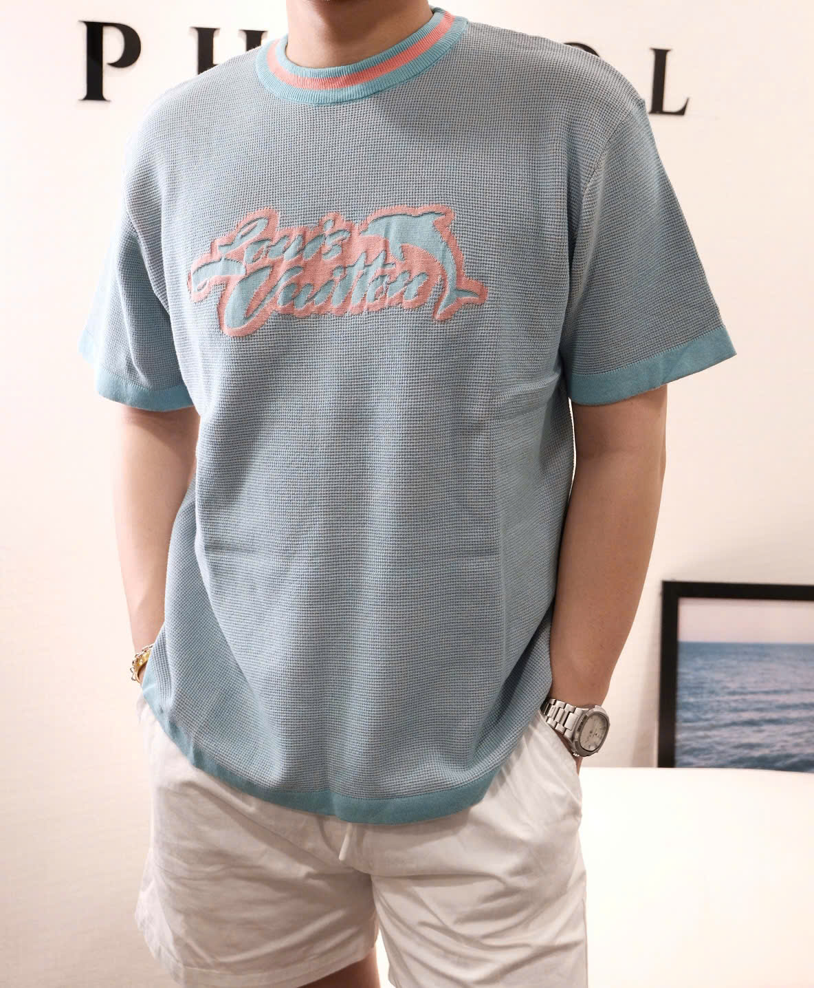 ÁO THUN LOUIS VUITTON LV DOLPHINS (BLUE MARINE)