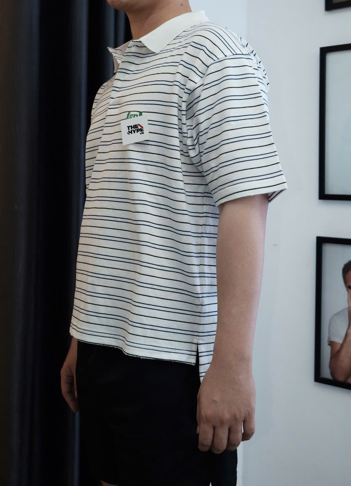 ÁO POLO BALENCIAGA BLCG LAUREL STRIPED (WHITE)
