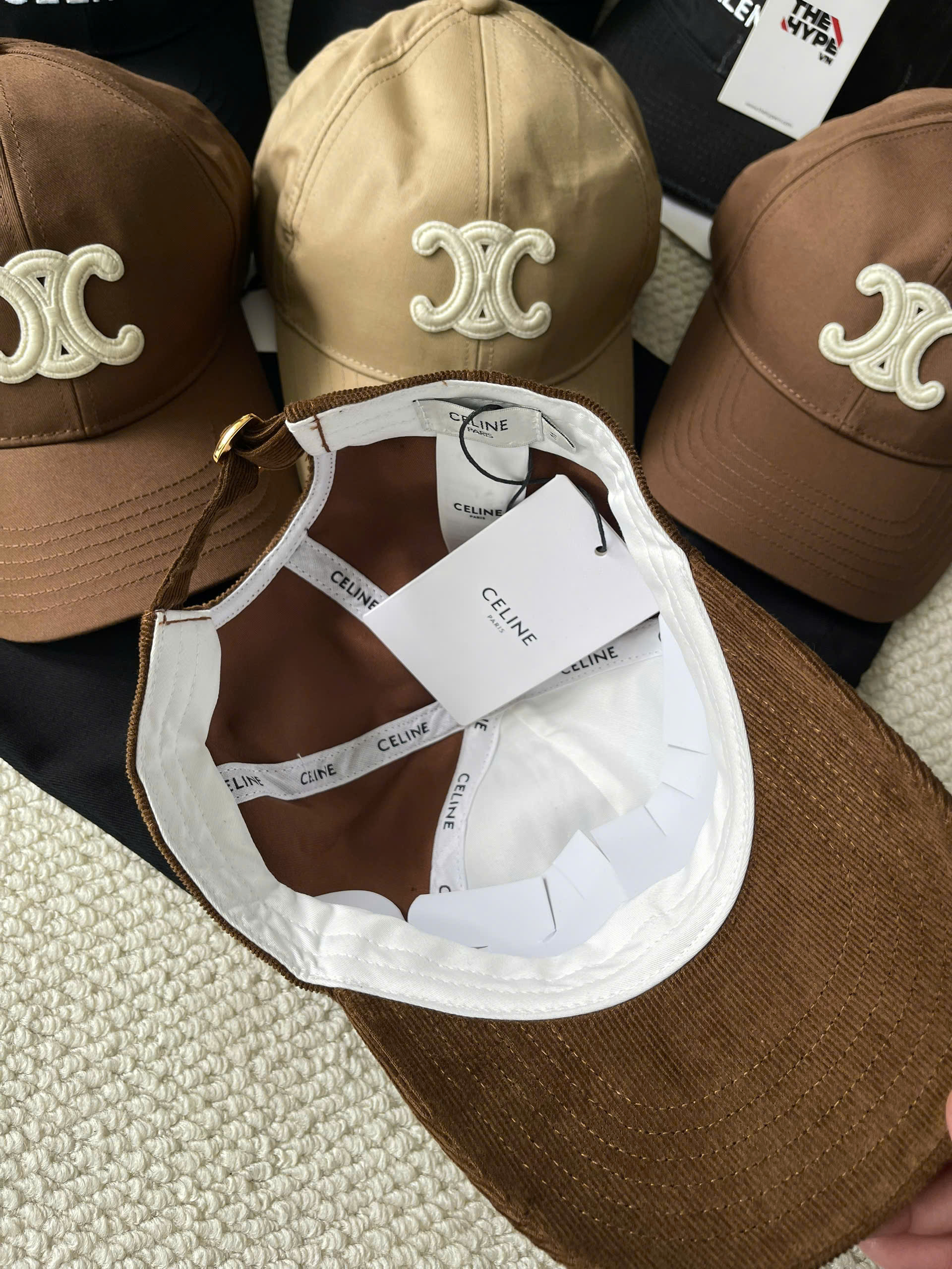 CELINE CAP- Mũ Lưỡi Trai Celine Logo Thêu (Brown) [MIRROR QUALITY]