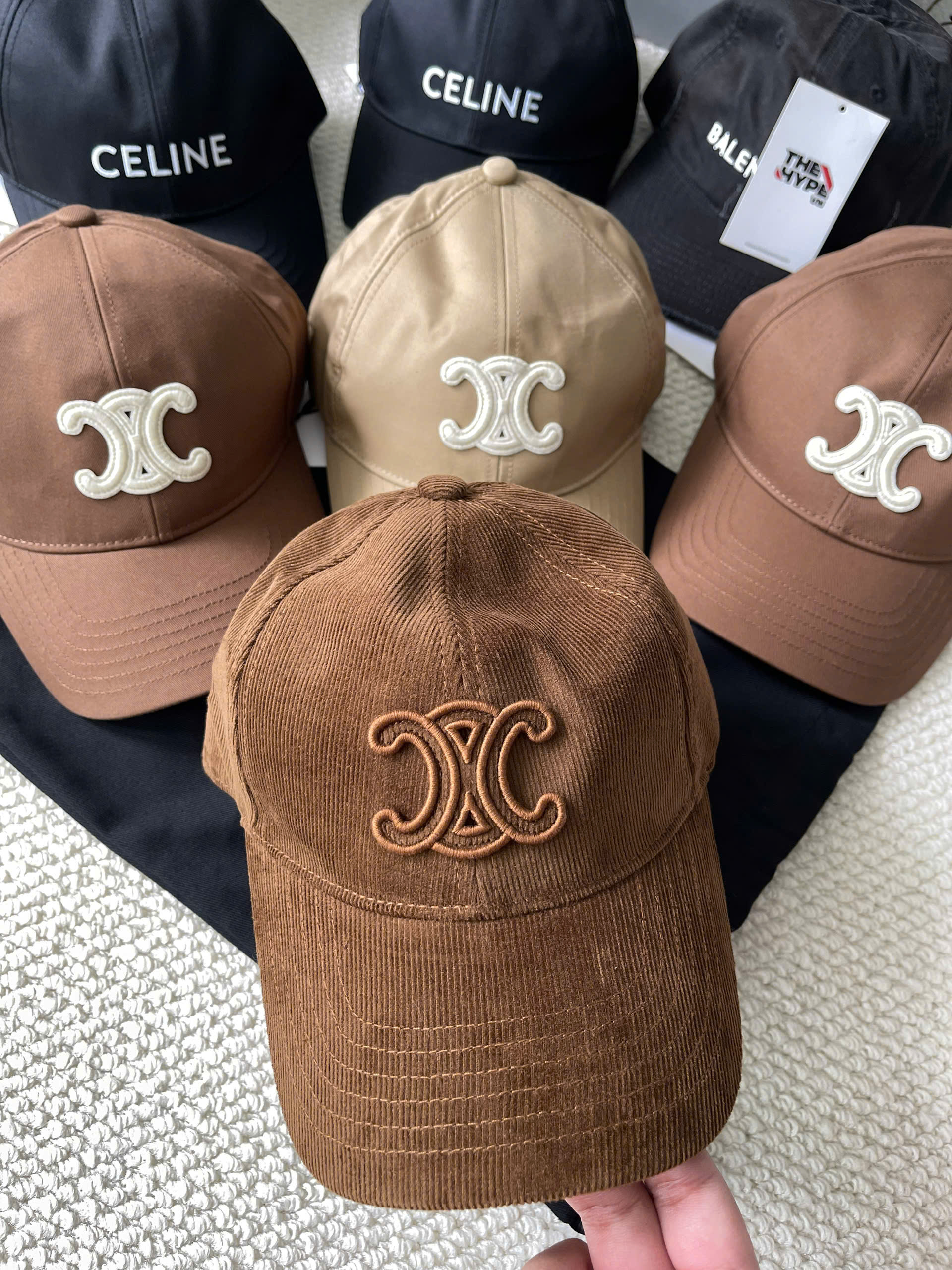 CELINE CAP- Mũ Lưỡi Trai Celine Logo Thêu (Brown) [MIRROR QUALITY]