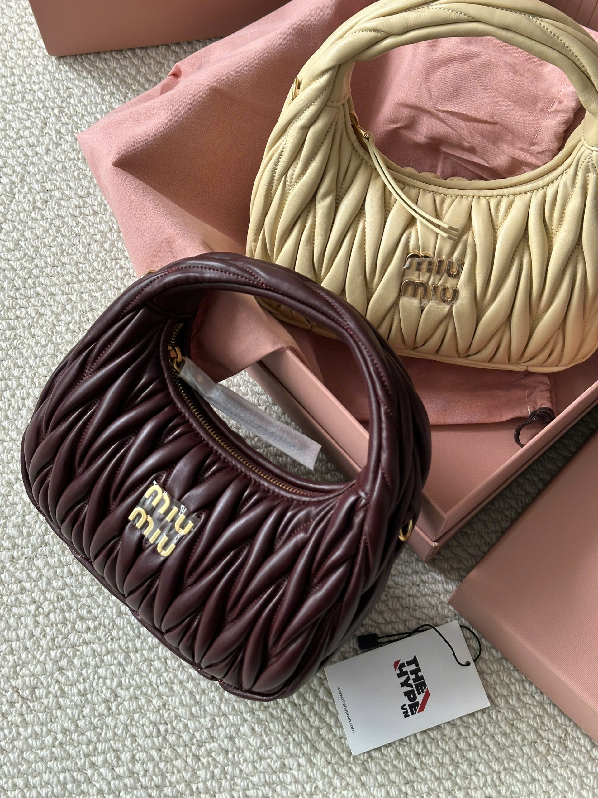 TÚI MIU MIU WANDER MATELASSÉ NAPPA LEATHER HOBO (SOY GREEN)