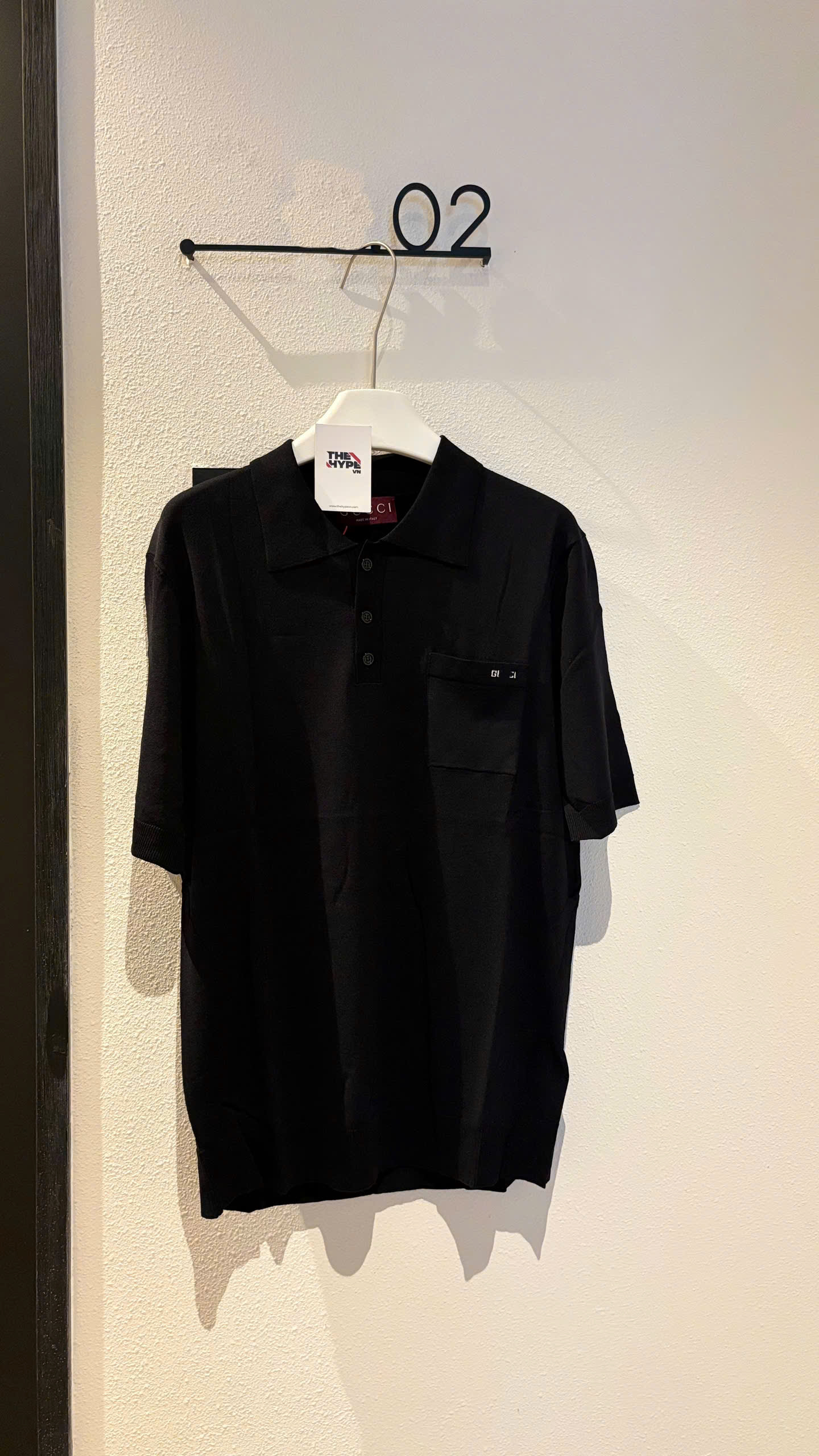 ÁO POLO GUCCI FINE WOOL KNIT (BLACK)