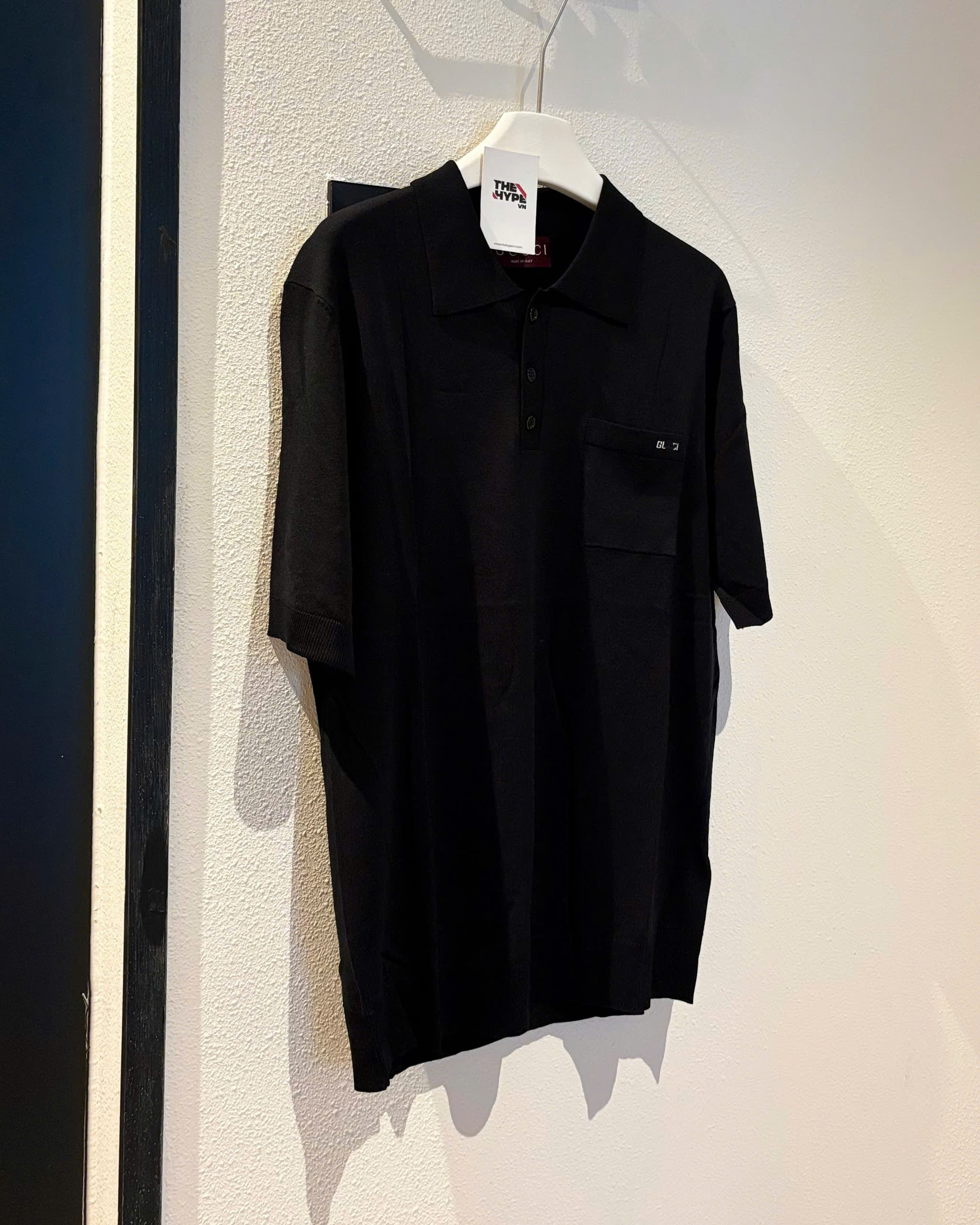 ÁO POLO GUCCI FINE WOOL KNIT (BLACK)