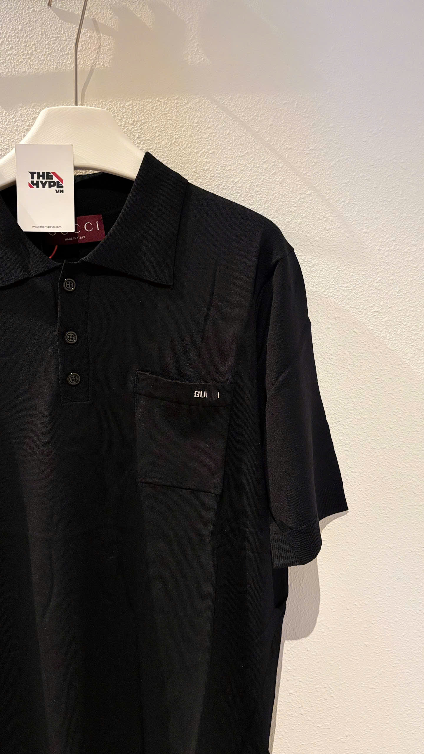 ÁO POLO GUCCI FINE WOOL KNIT (BLACK)