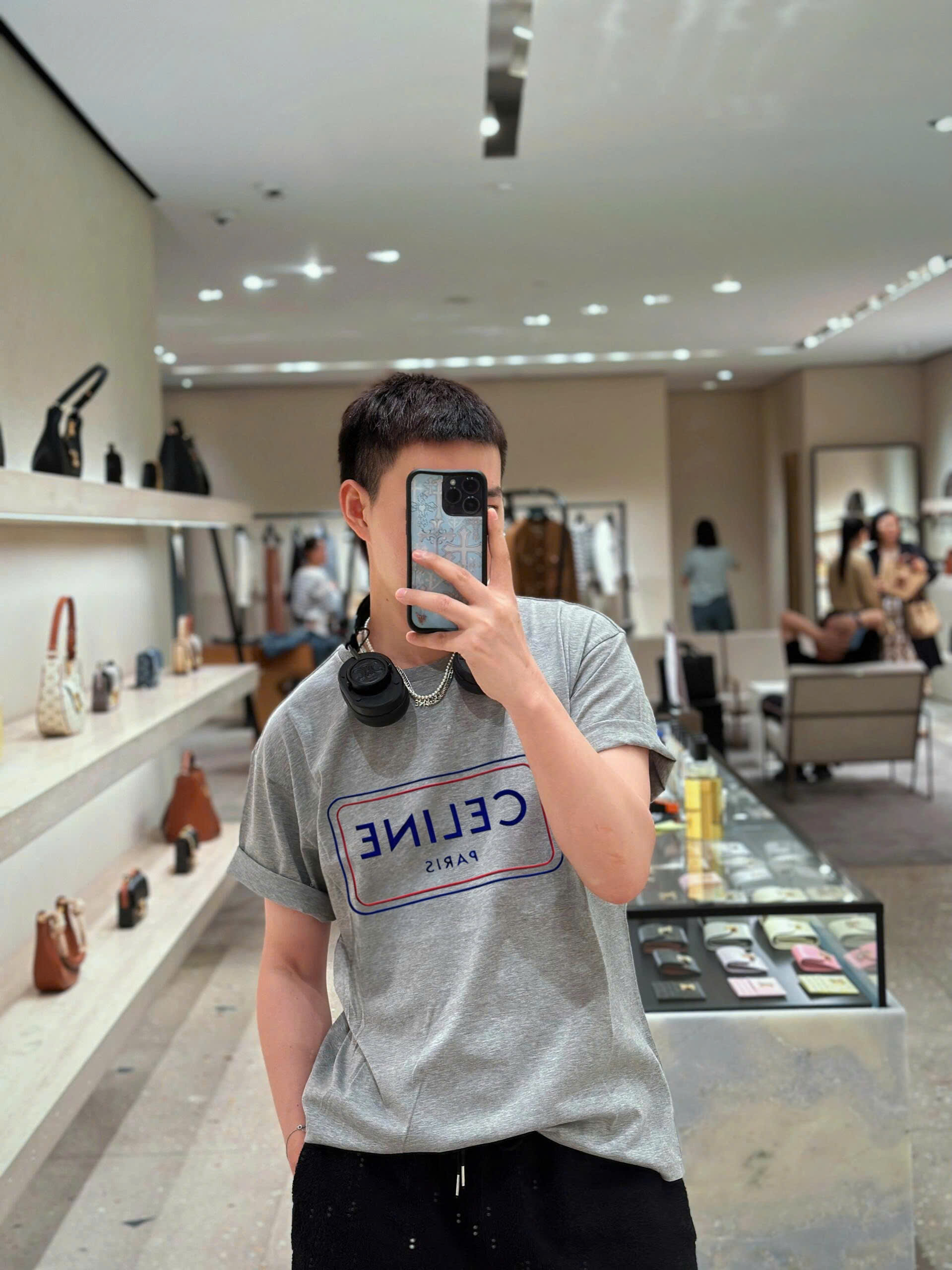 ÁO THUN CELINE LOOSE COTTON (GREY)