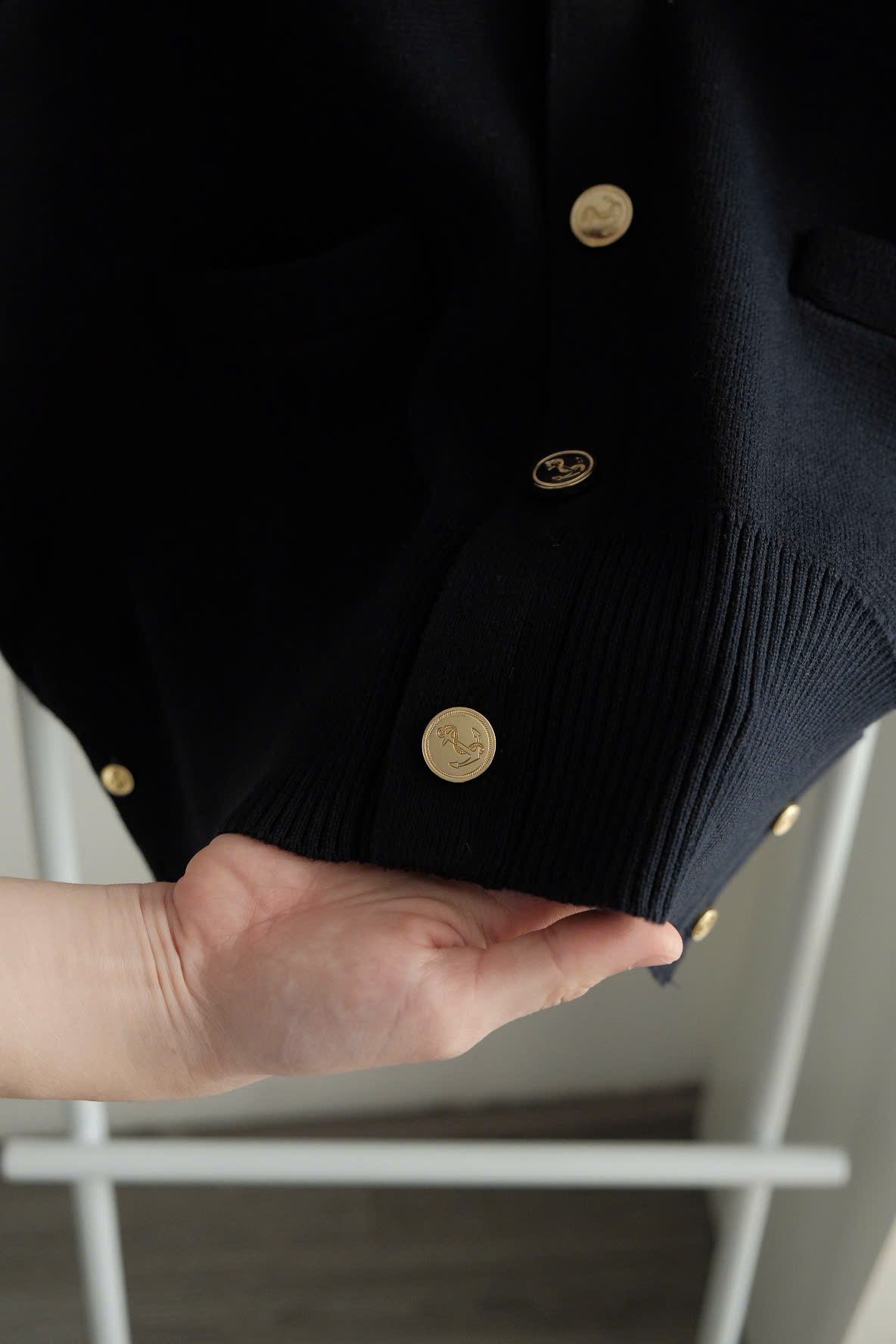 CARDIGAN THOM BROWNE SNAKE 4-BAR (NAVY)
