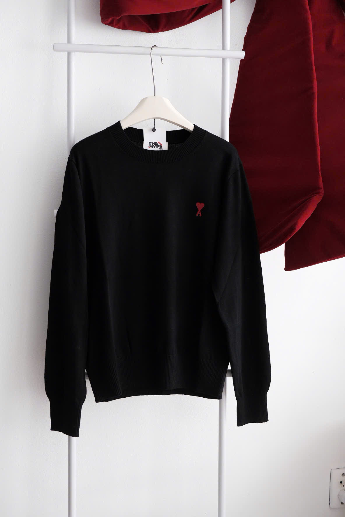 ÁO SWEATER AMI PARIS DE COEUR SMALL LOGO (BLACK)