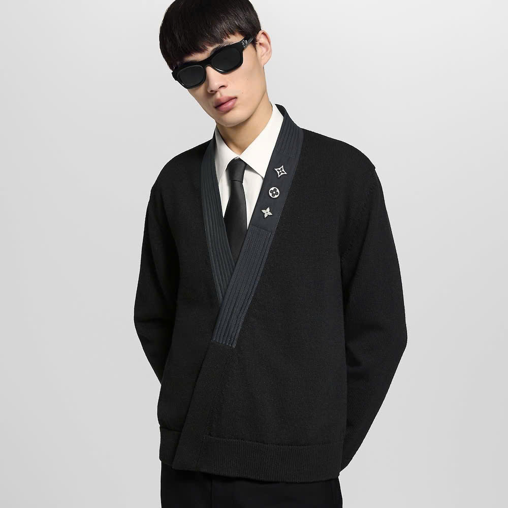 ÁO CARDIGAN LOUIS VUITTON HYBIRD EMBELLISHED (BLACK)