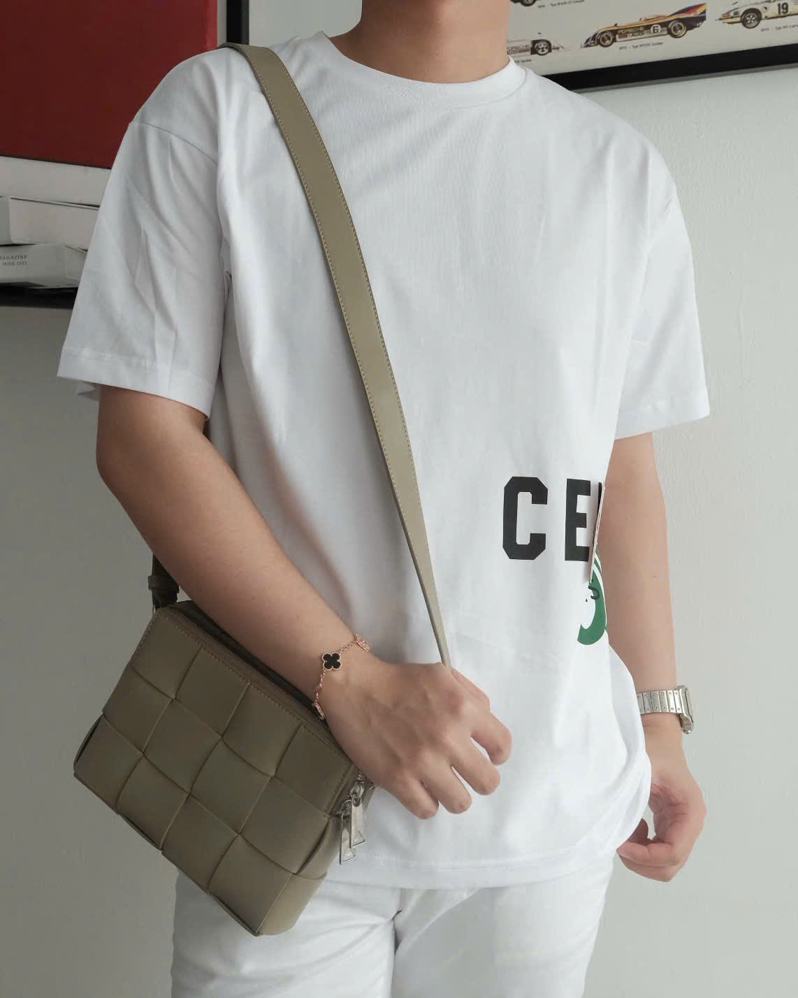 ÁO THUN CELINE  SANS-SERIF LOGO COTTON (WHITE)