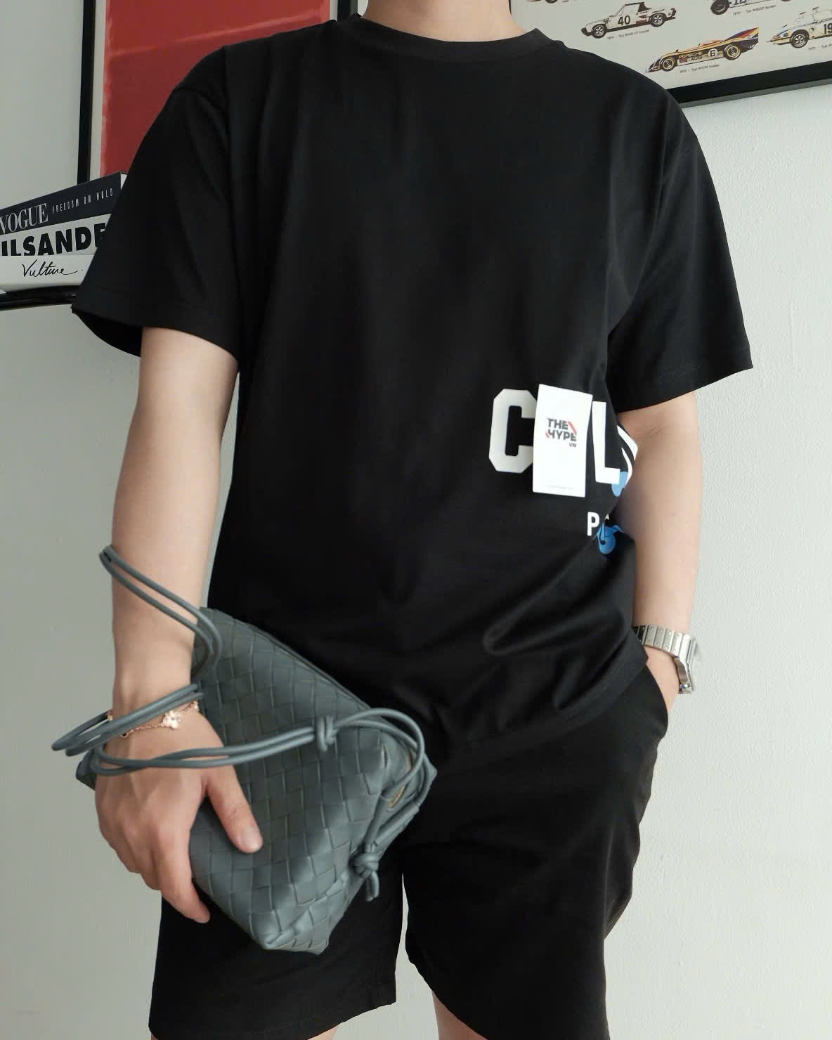 ÁO THUN CELINE  SANS-SERIF LOGO COTTON (BLACK)