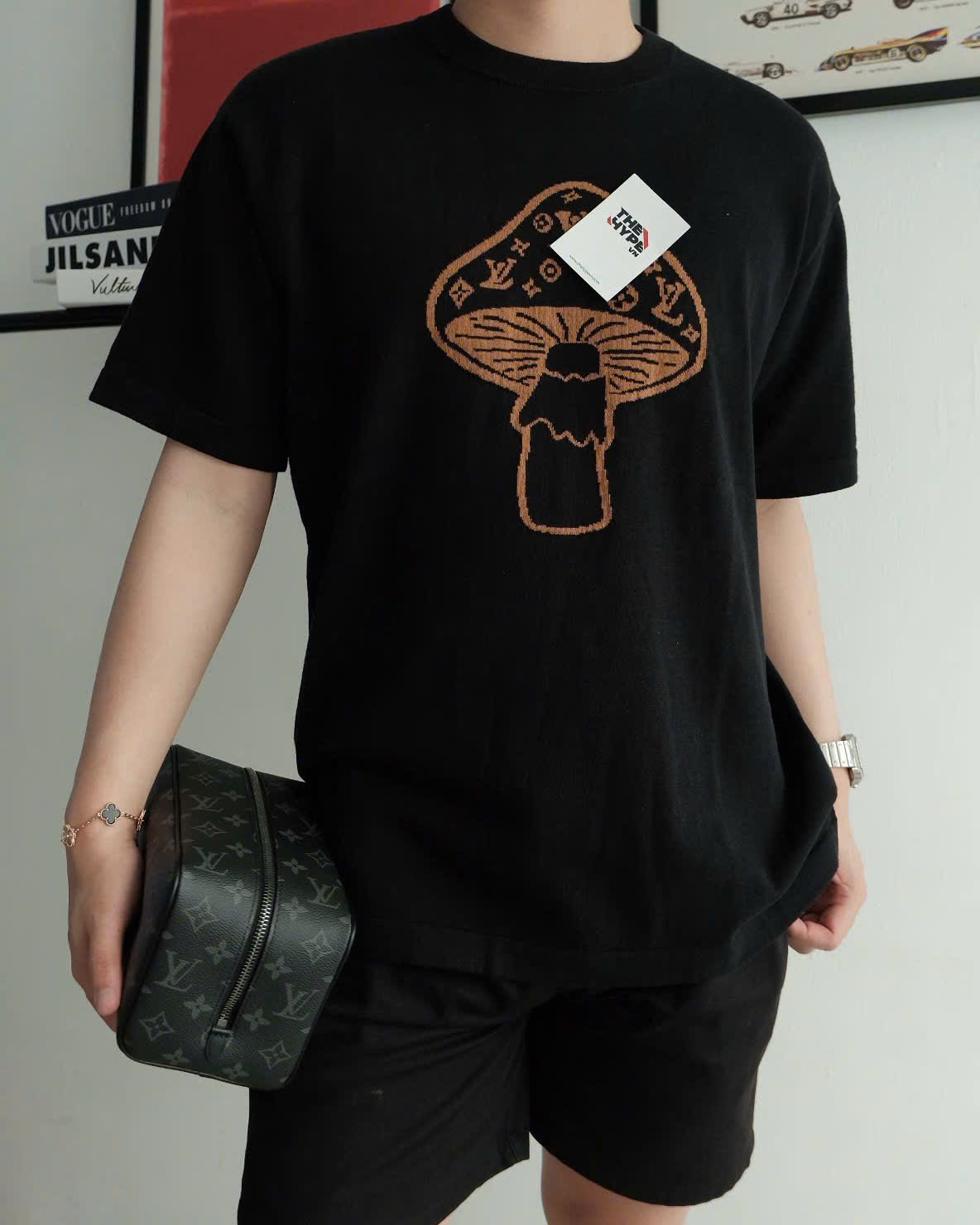 ÁO THUN LOUIS VUITTON MUSHROOM (BLACK)