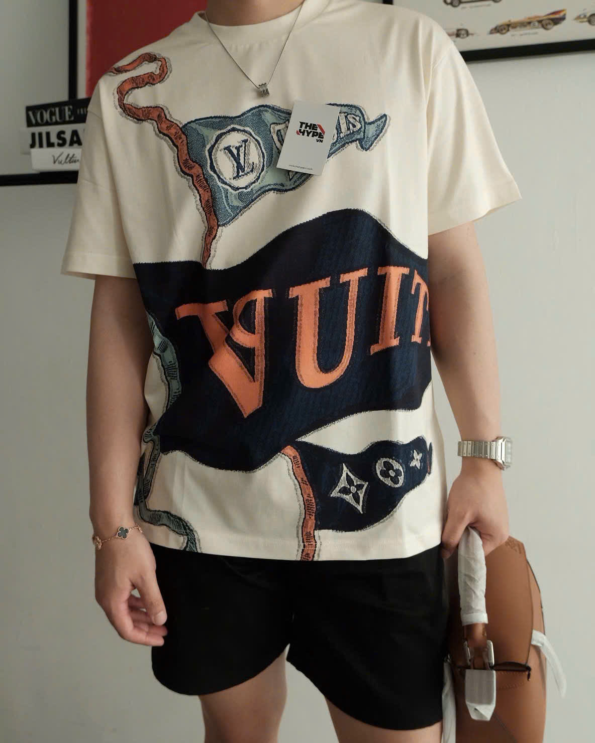 ÁO THUN LOUIS VUITTON GRAPHIC INTARSIA (BIEGE)