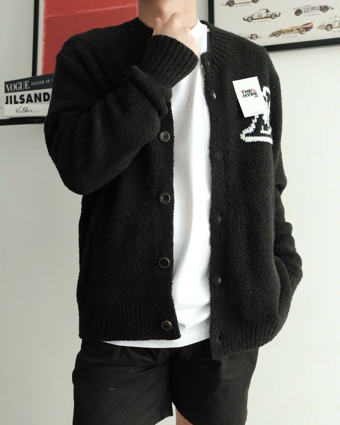 ÁO CARDIGAN LOUIS VUITTON CHUNKY INTARSIA (BLACK)