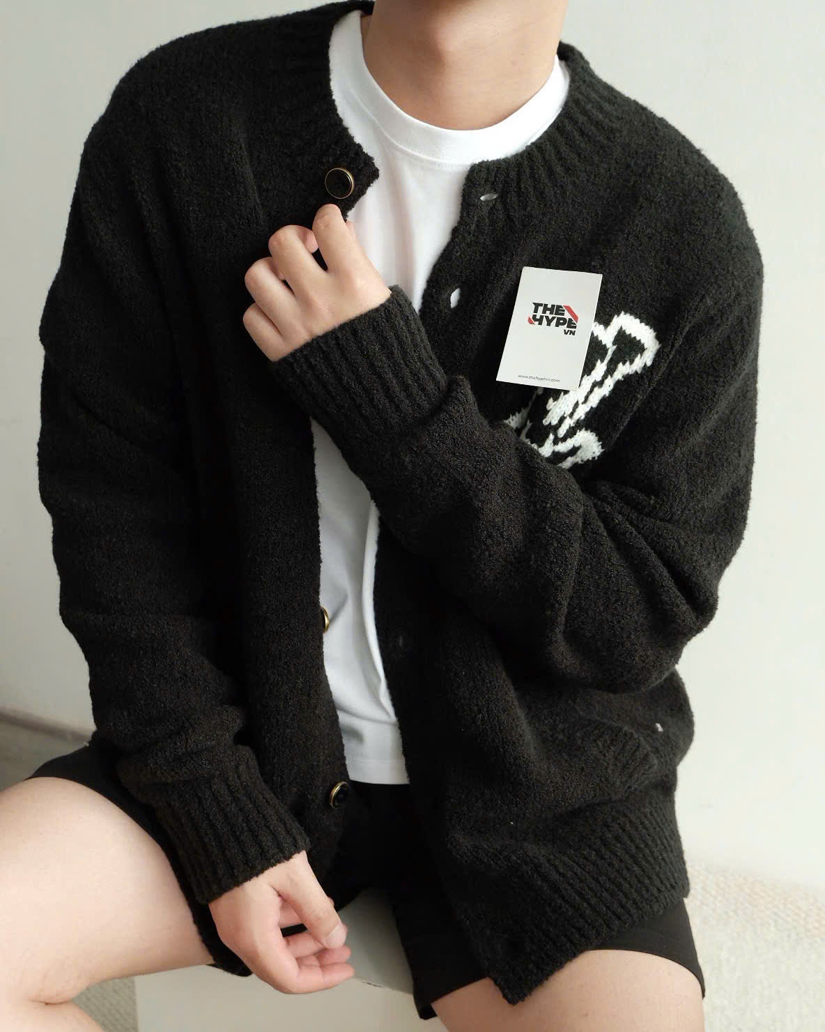 ÁO CARDIGAN LOUIS VUITTON CHUNKY INTARSIA (BLACK)