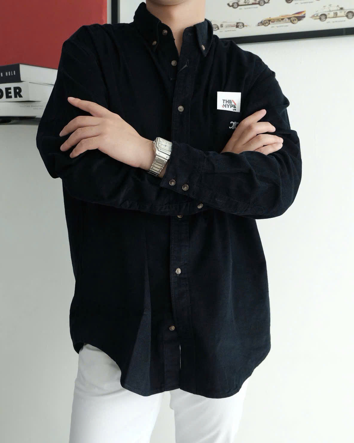 SƠ MI CELINE POCKET IN CORDUROY (BLUE LIGHT)