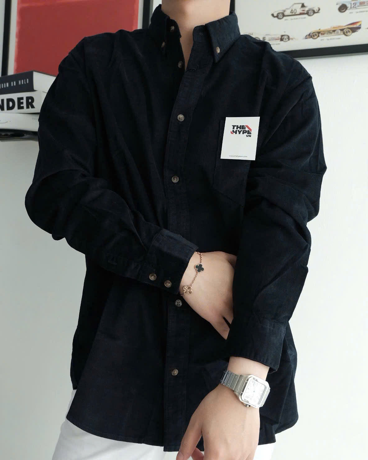 SƠ MI CELINE POCKET IN CORDUROY (BLUE LIGHT)